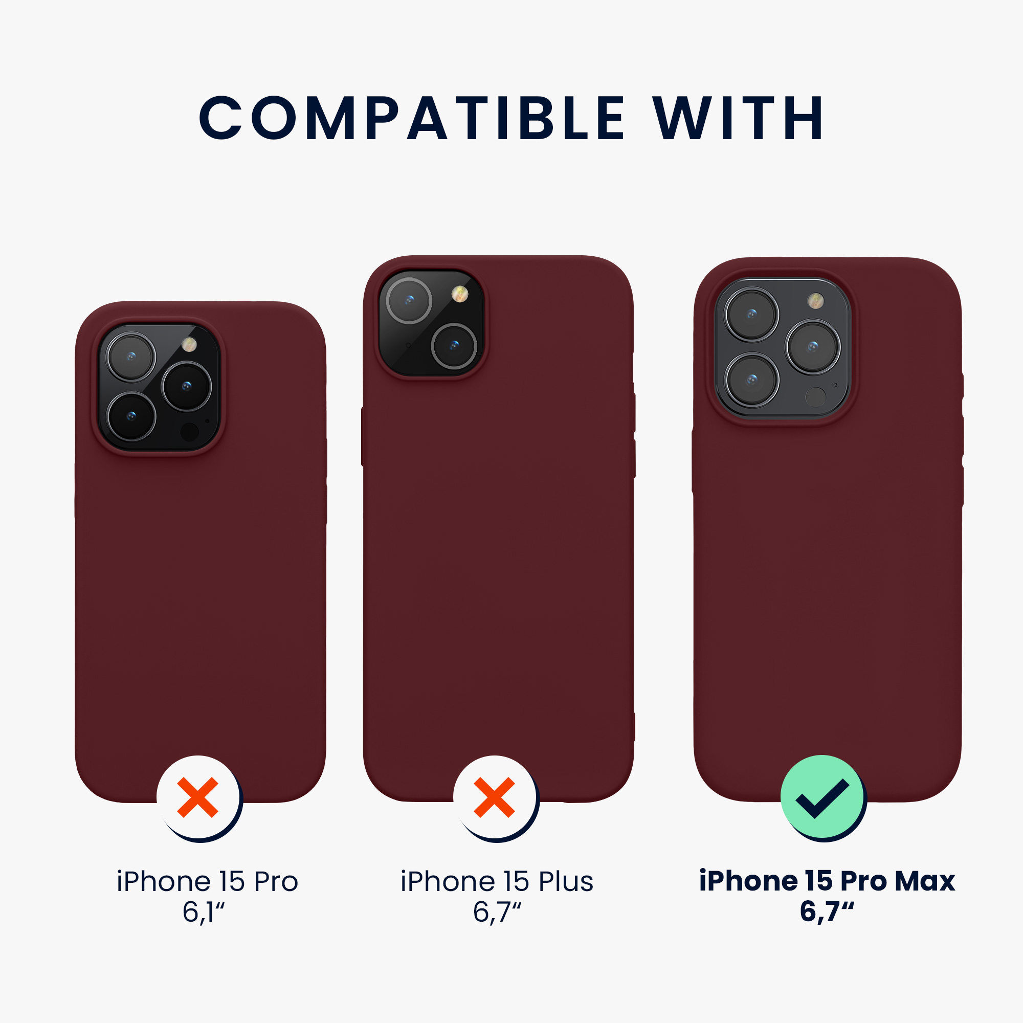 Silikonový kryt kwmobile pro iPhone 15 Pro Max - bordó fialová