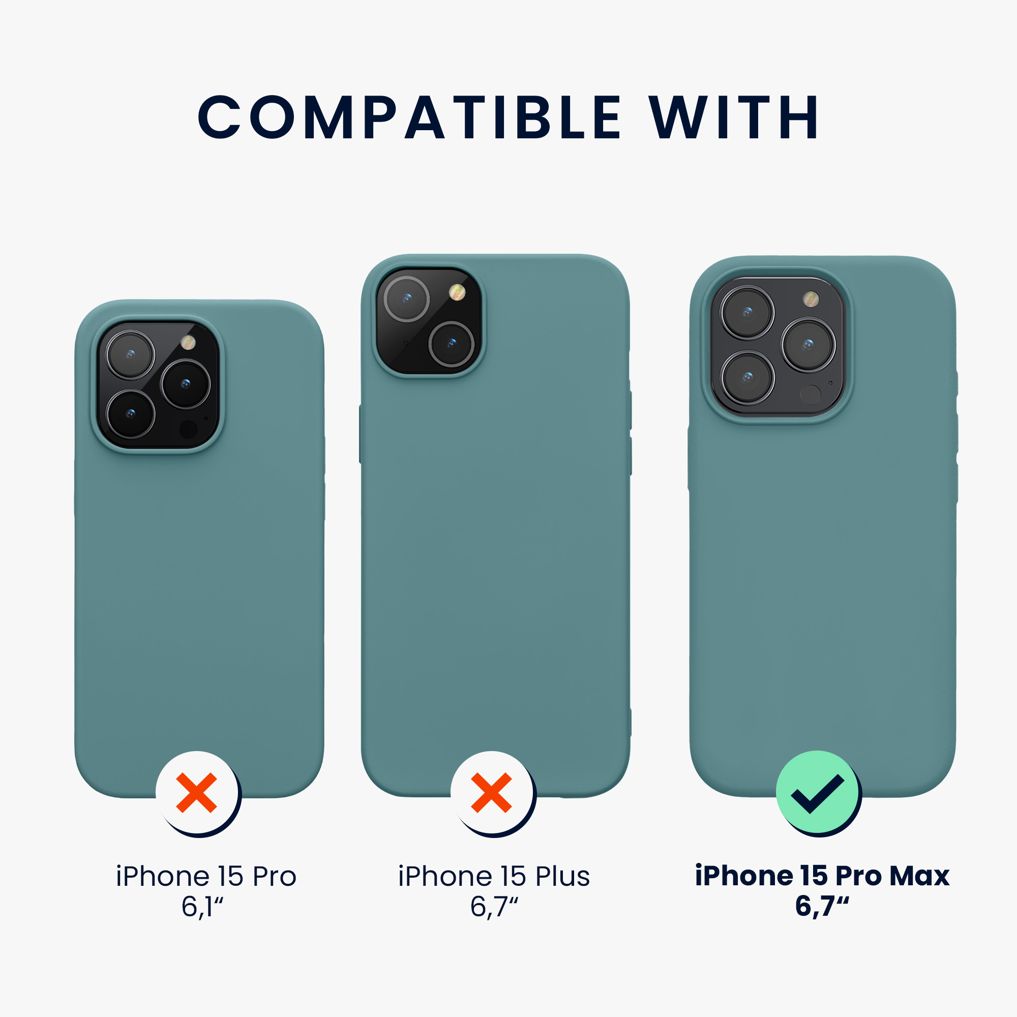Silikonový kryt kwmobile pro iPhone 15 Pro Max - arktická noc
