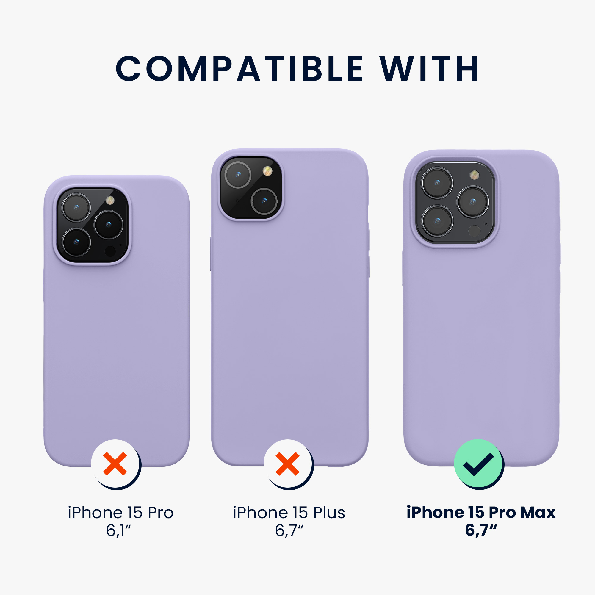 Silikonový kryt kwmobile pro iPhone 15 Pro Max - levandulová