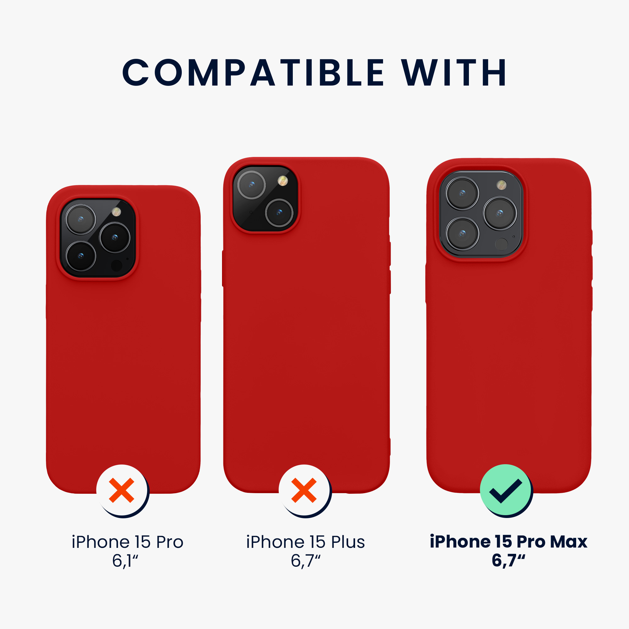 Pouzdro pro iPhone 15 Pro Max kwmobile silikonové - klasická červená