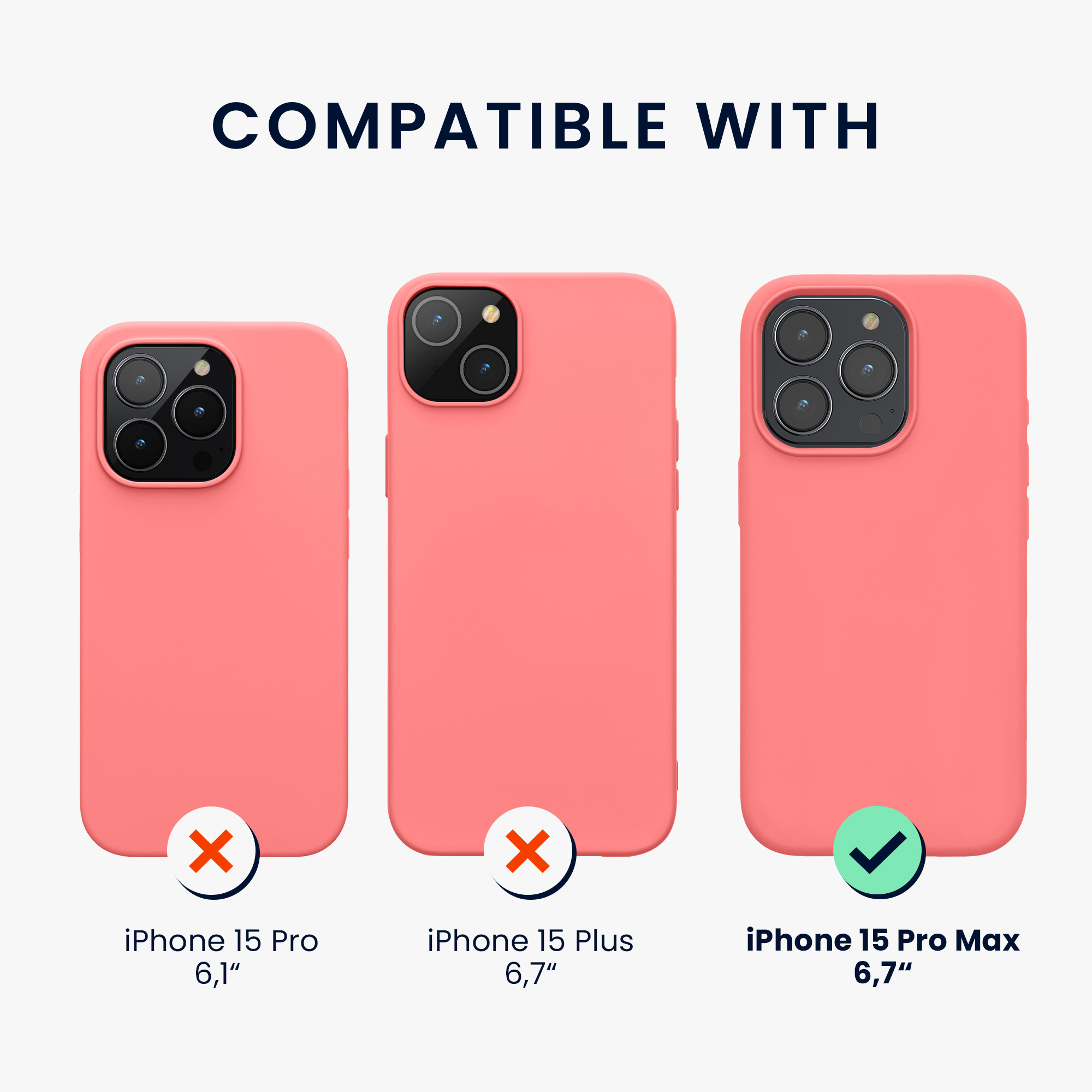 Pouzdro pro iPhone 15 Pro Max kwmobile silikonové - pastelová korálová