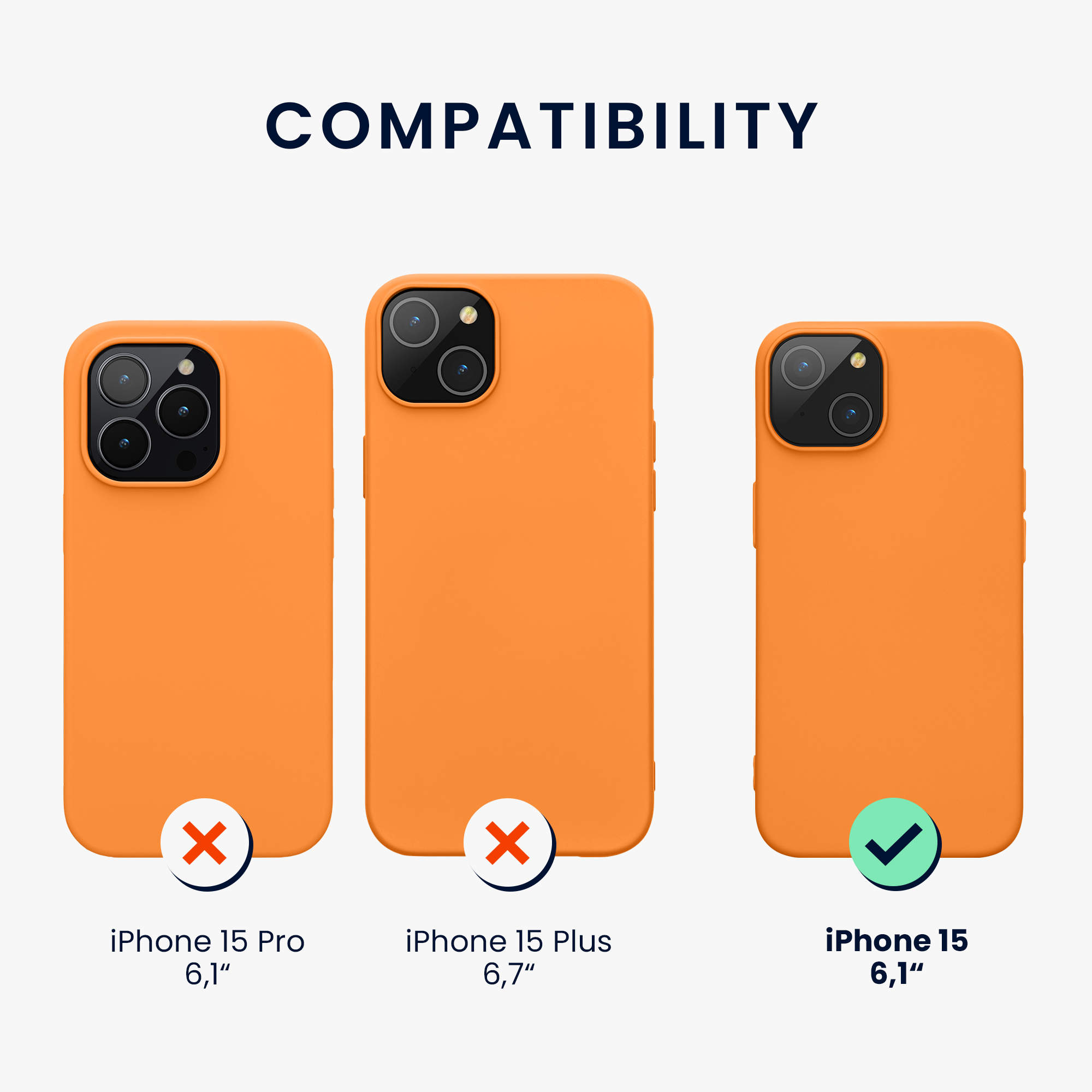 Kryt kwmobile slim soft-touch iPhone 15 oranžová