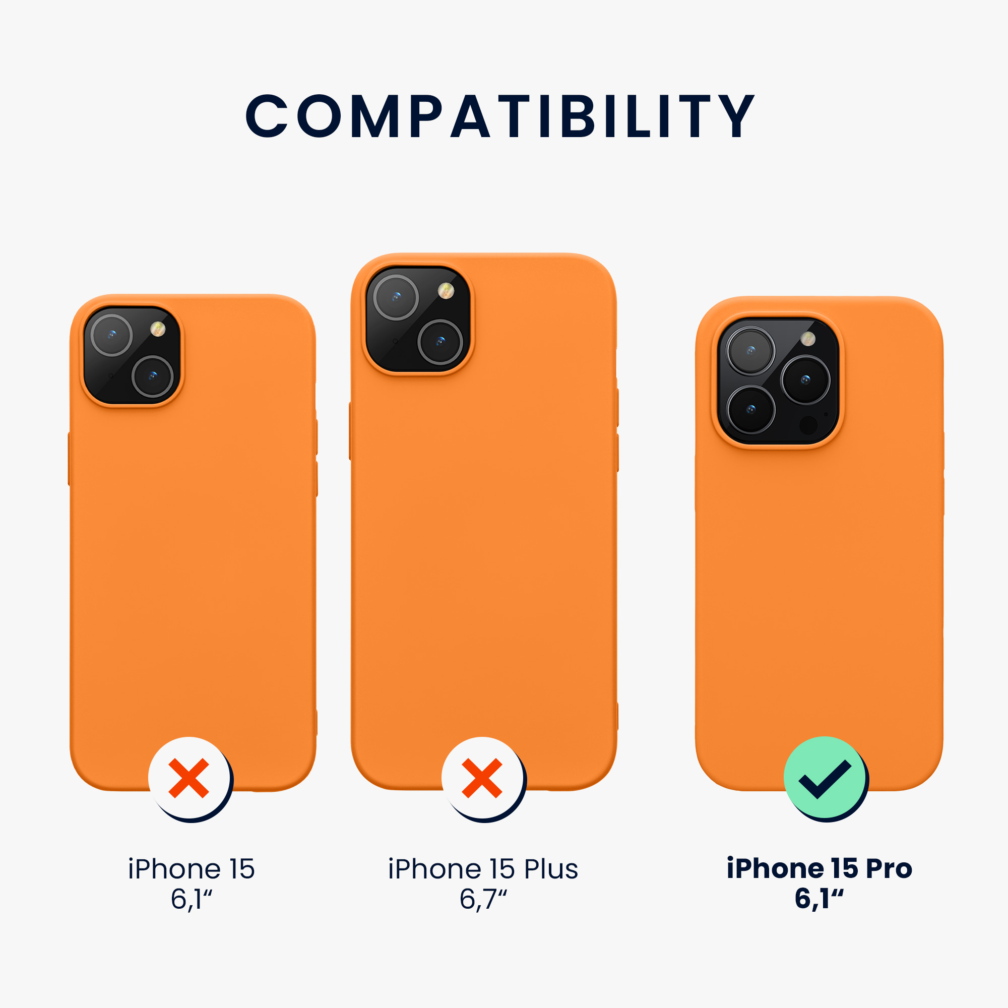 Kryt kwmobile slim soft-touch iPhone 15 Pro oranžová