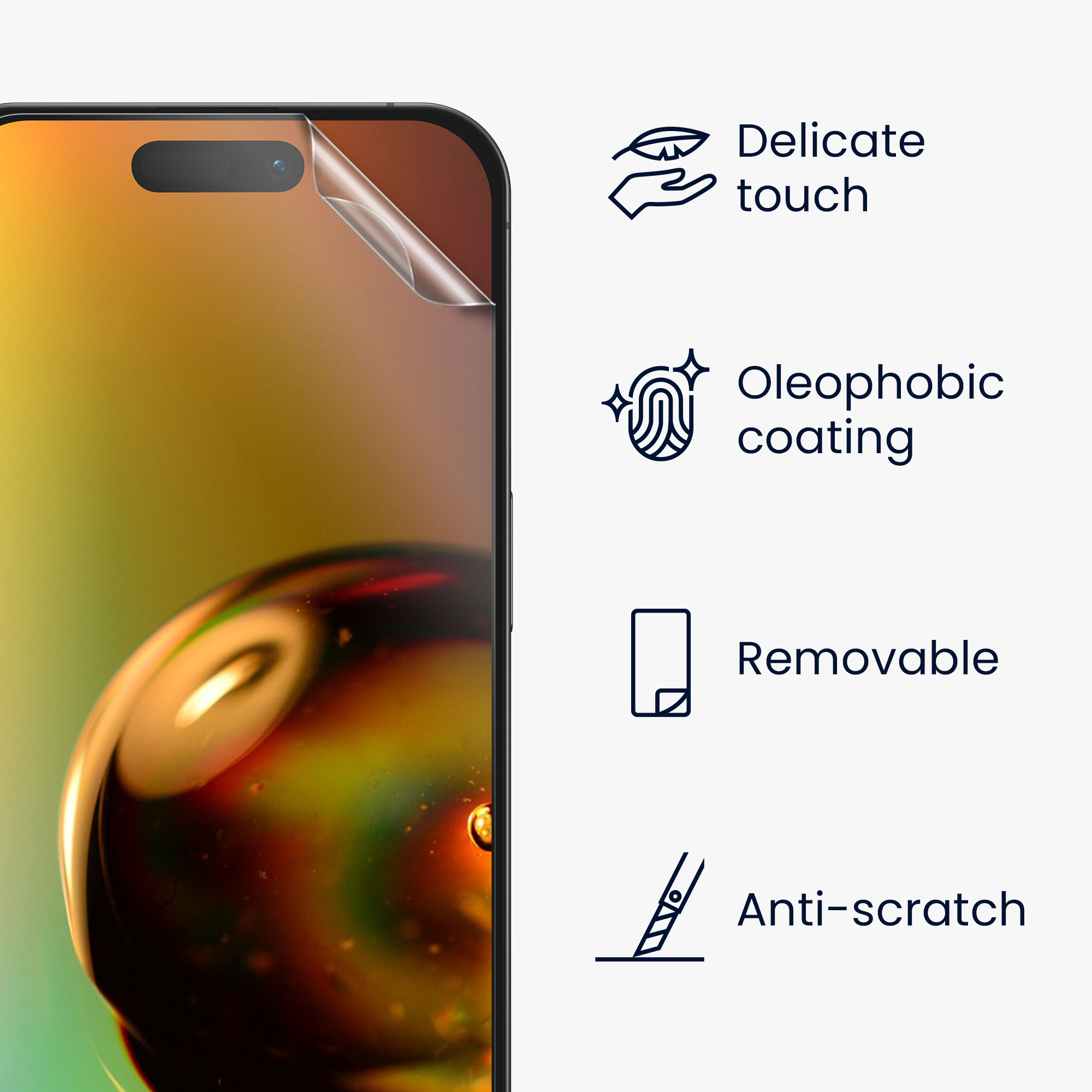 Ochranné sklo kwmobile iPhone 15 Screen Protector transparentní