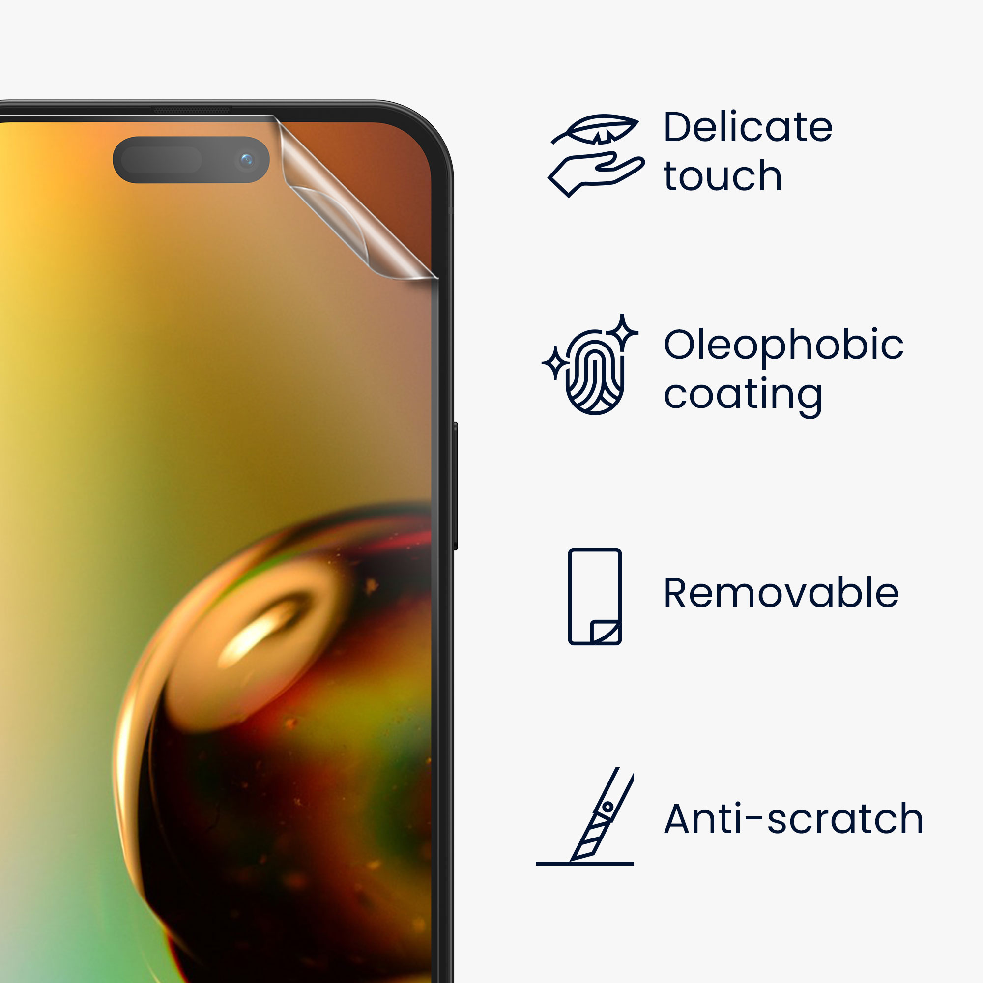 Ochranné sklo kwmobile iPhone 15 Plus Screen Protector transparentní