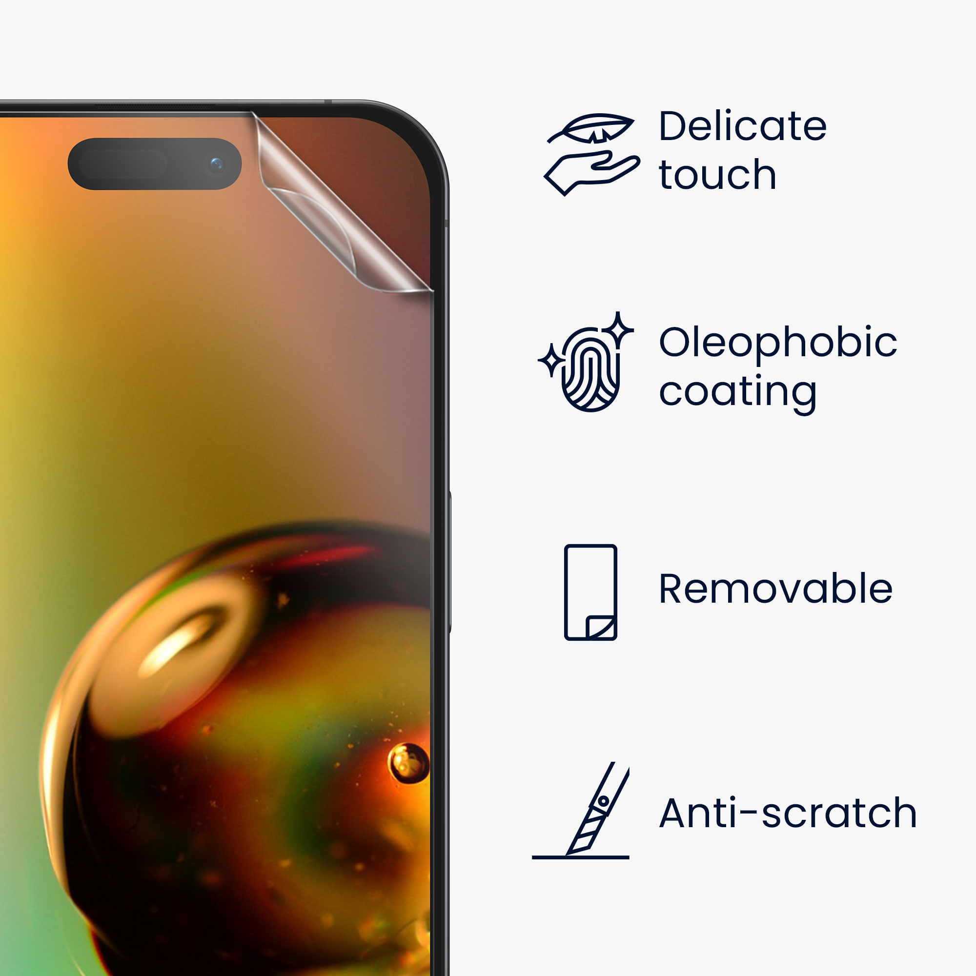 Ochranné sklo kwmobile iPhone 15 Pro Screen Protector transparentní