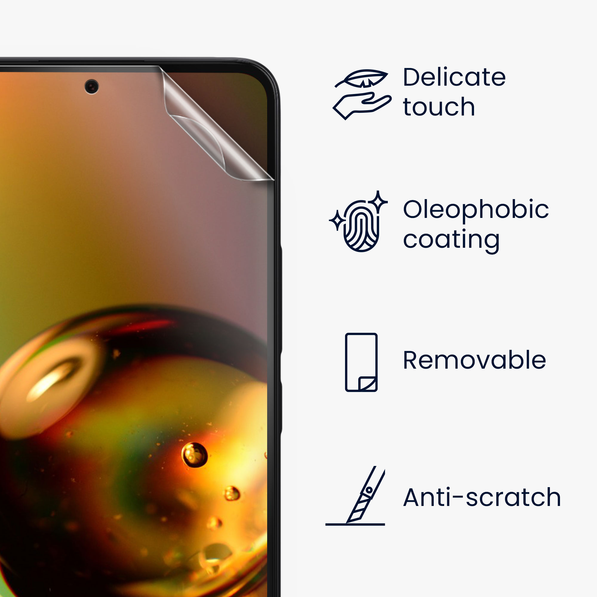 Ochranná fólie Xiaomi 13T / 13T Pro kwmobile čirá fólie 3 ks