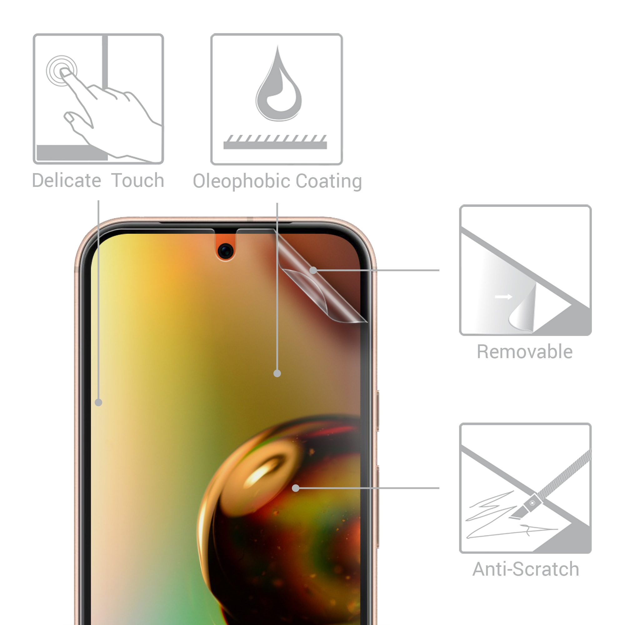 Sada 3 ochranných fólií pro Google Pixel 8a kwmobile - matný