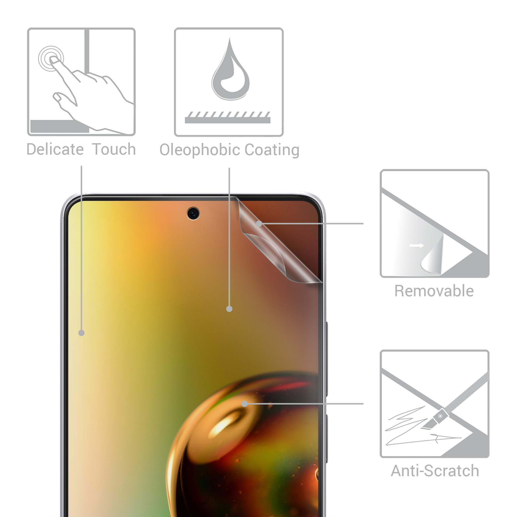 Ochranná fólie Xiaomi Redmi Note 13 Pro 5G matná kwmobile sada 3 ks