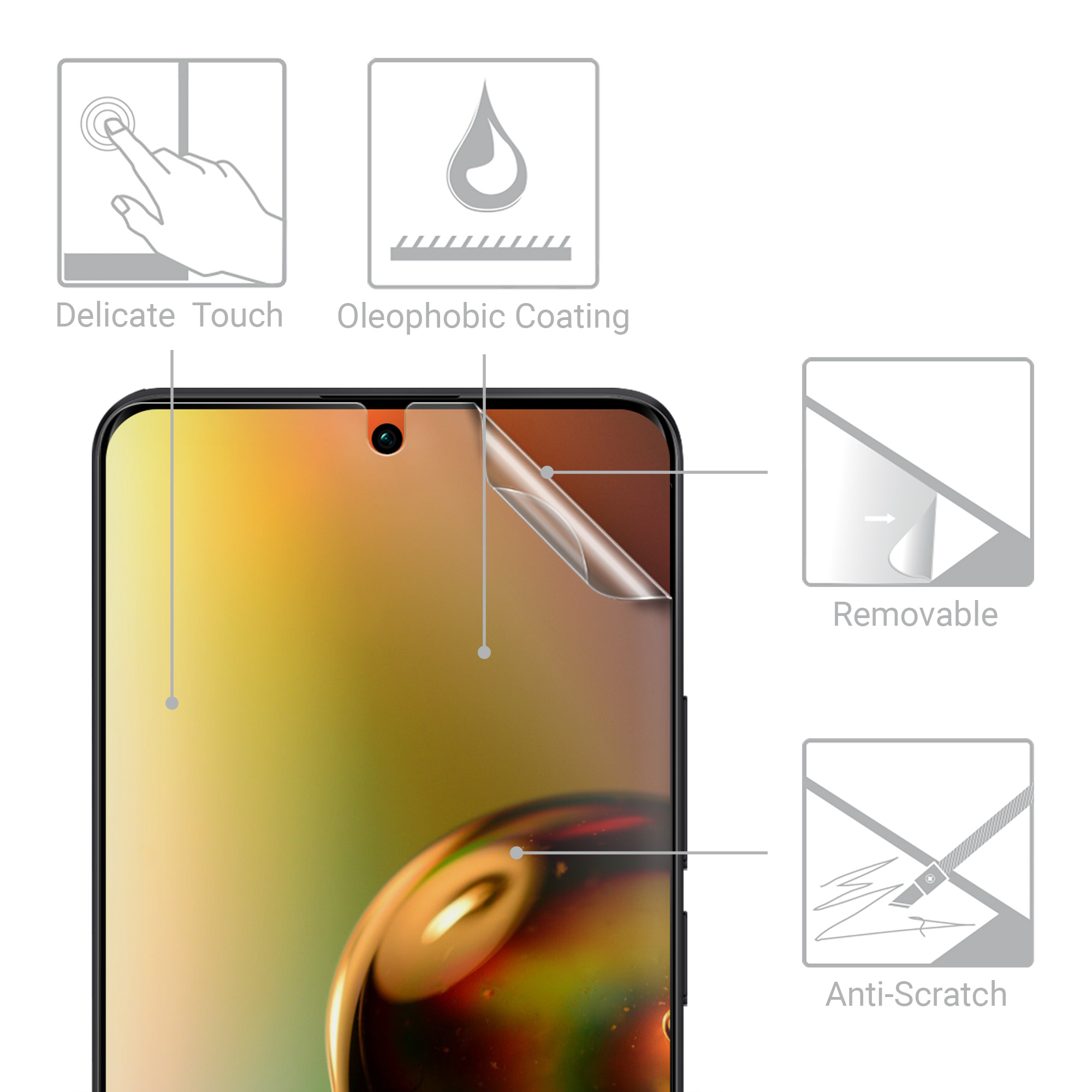 Ochranná fólie Xiaomi Redmi Note 13 5G matná kwmobile sada 3 ks