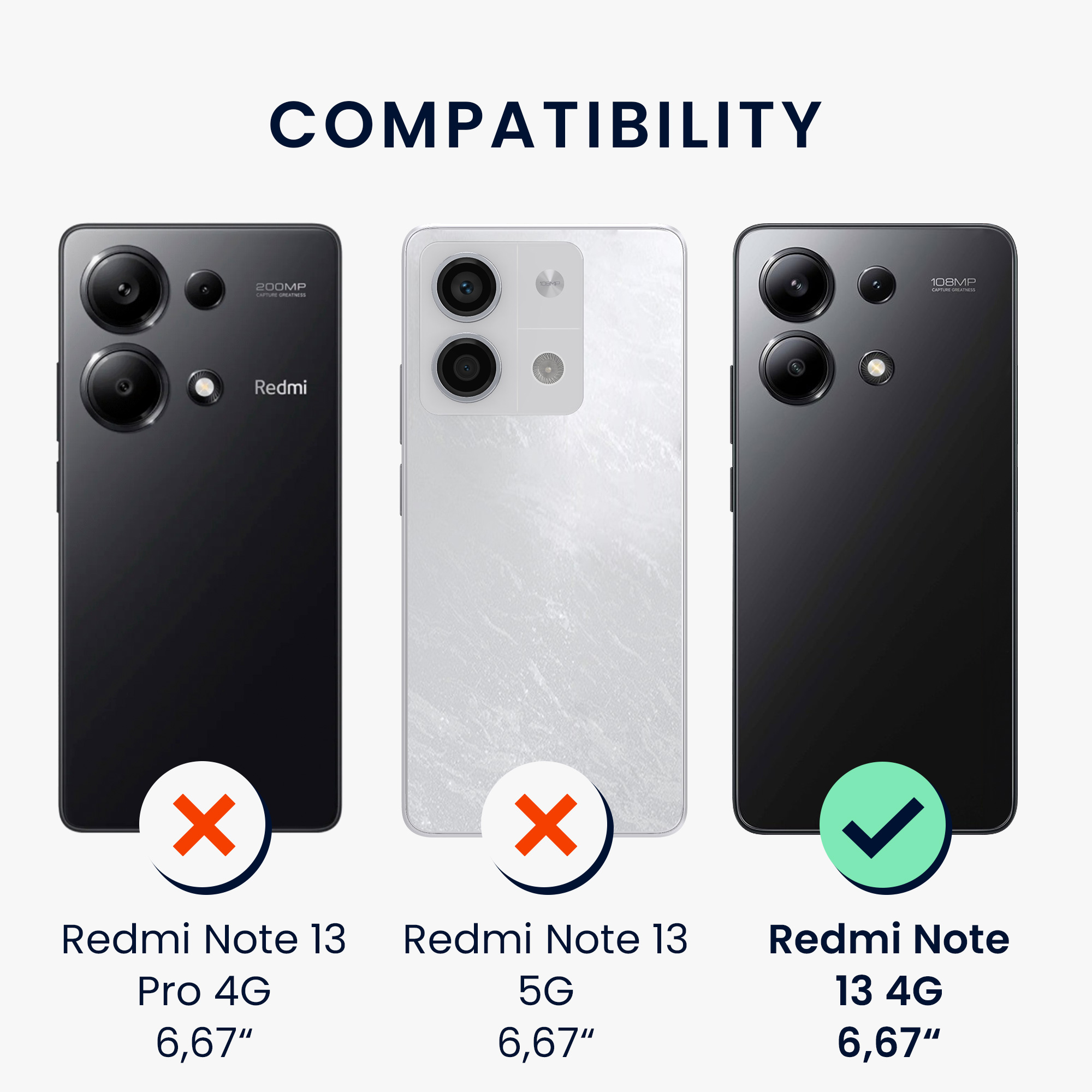 Kryt Xiaomi Redmi Note 13 4G silikonový TPU kokosová - vícebarevná kwmobile