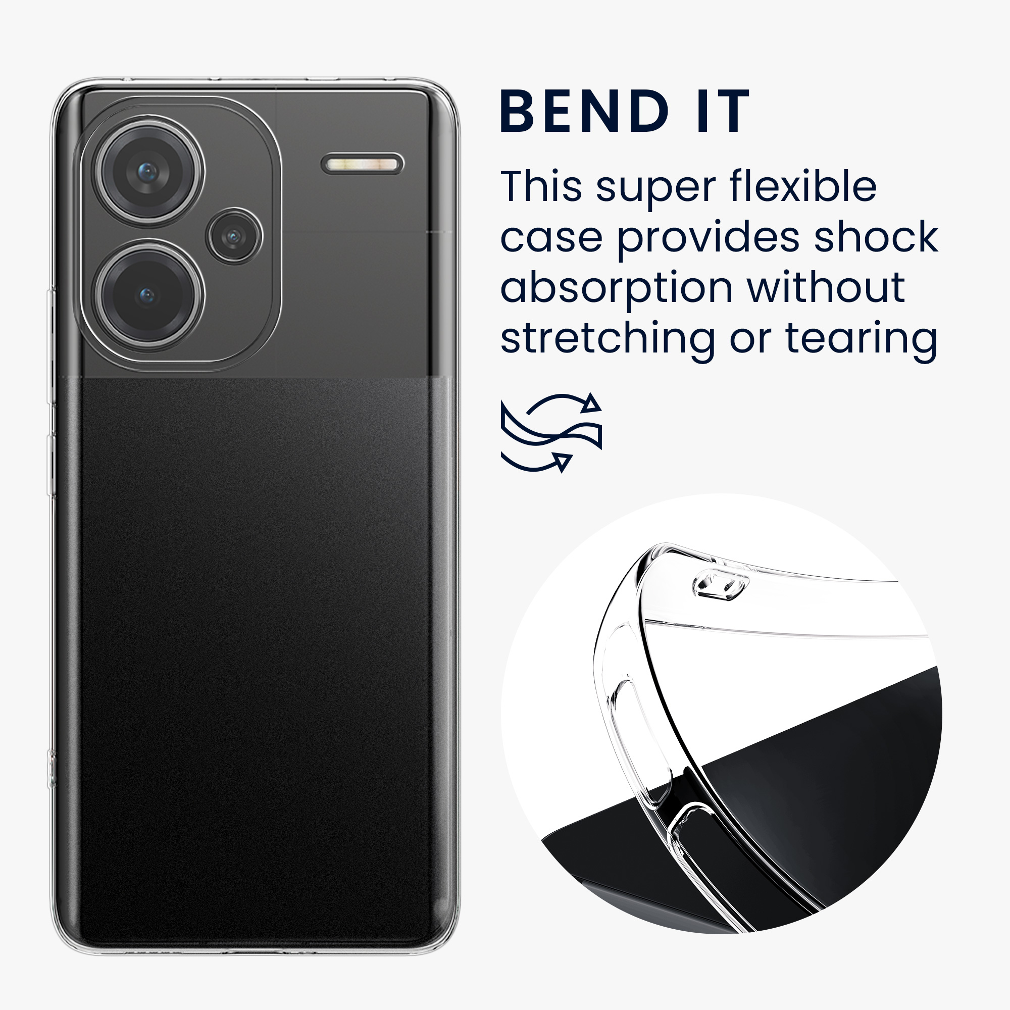 Průhledný kryt Xiaomi Redmi Note 13 Pro+ 5G slim flexibilní TPU kwmobile
