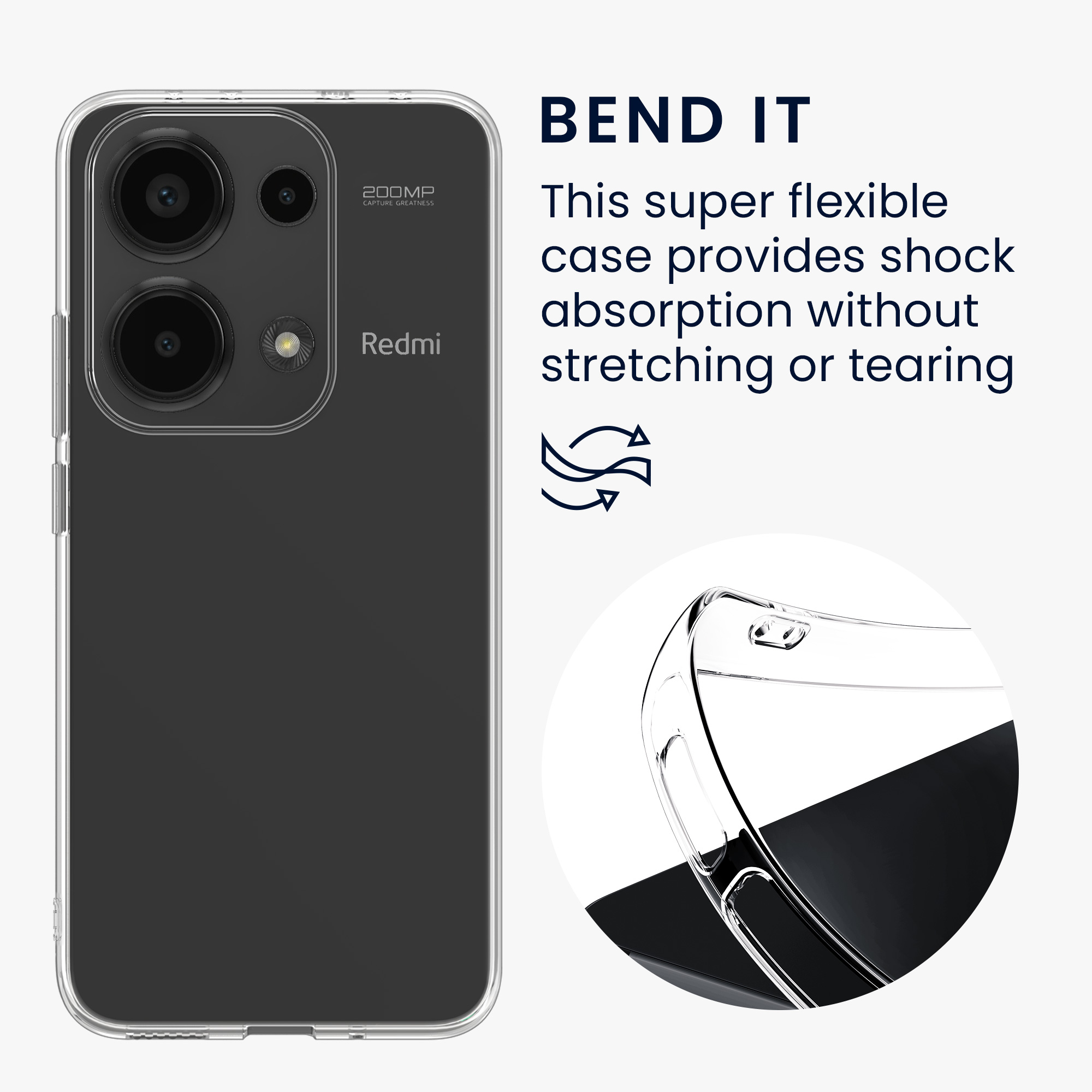 Průhledný kryt Xiaomi Redmi Note 13 Pro 4G slim flexibilní TPU kwmobile