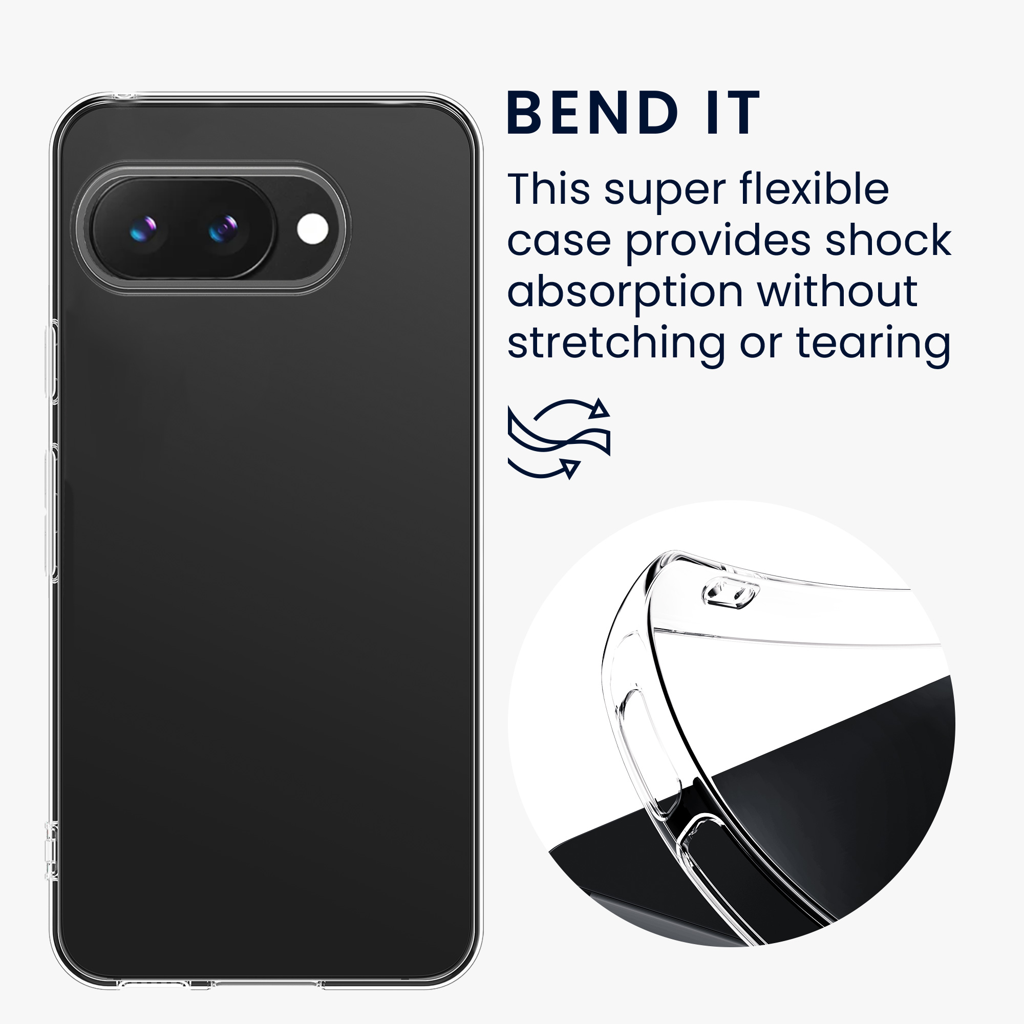 Silikonový kryt kwmobile pro Google Pixel 9a - transparentní