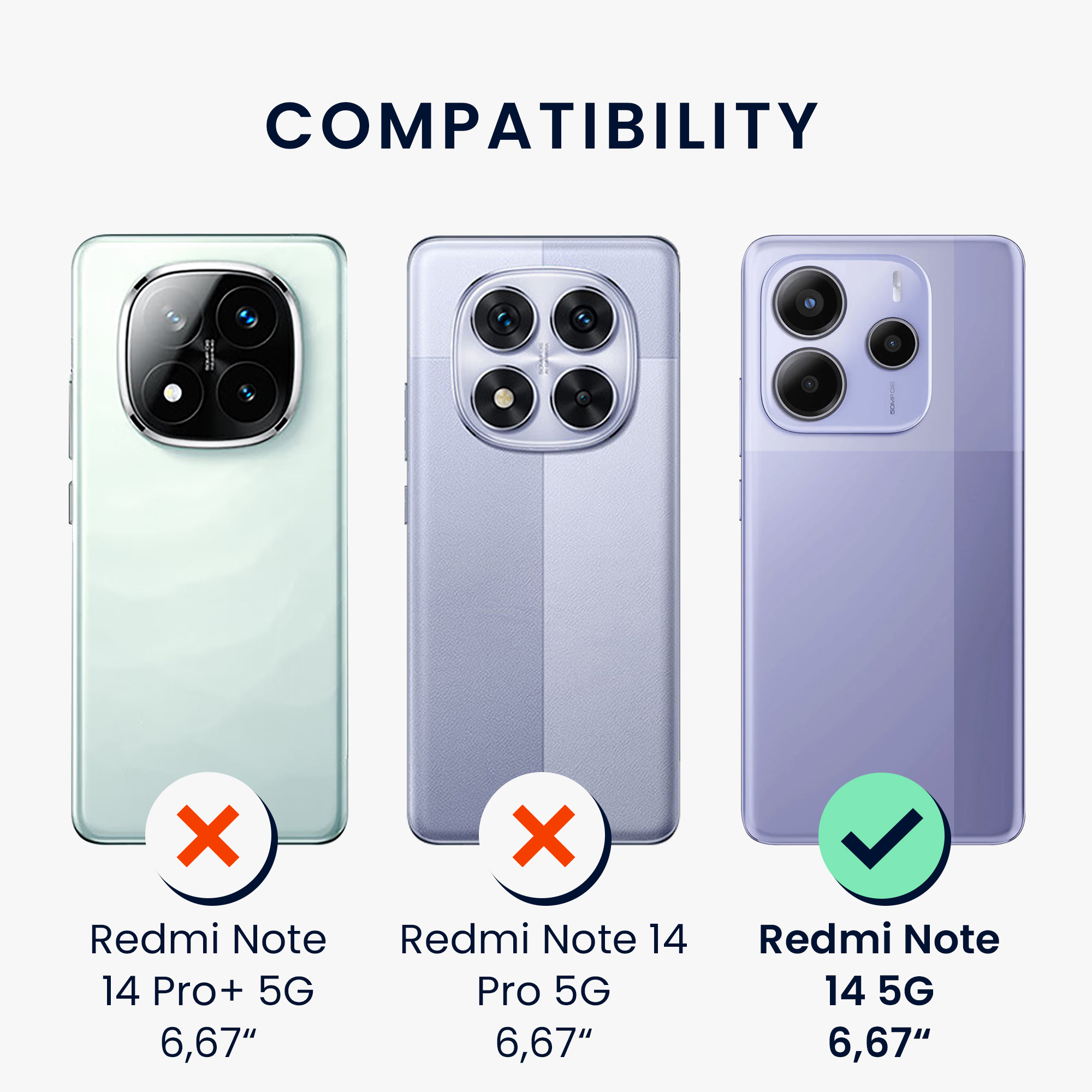 Kryt Xiaomi Redmi Note 14 5G (Not for 4G) silikonový TPU mátová kwmobile