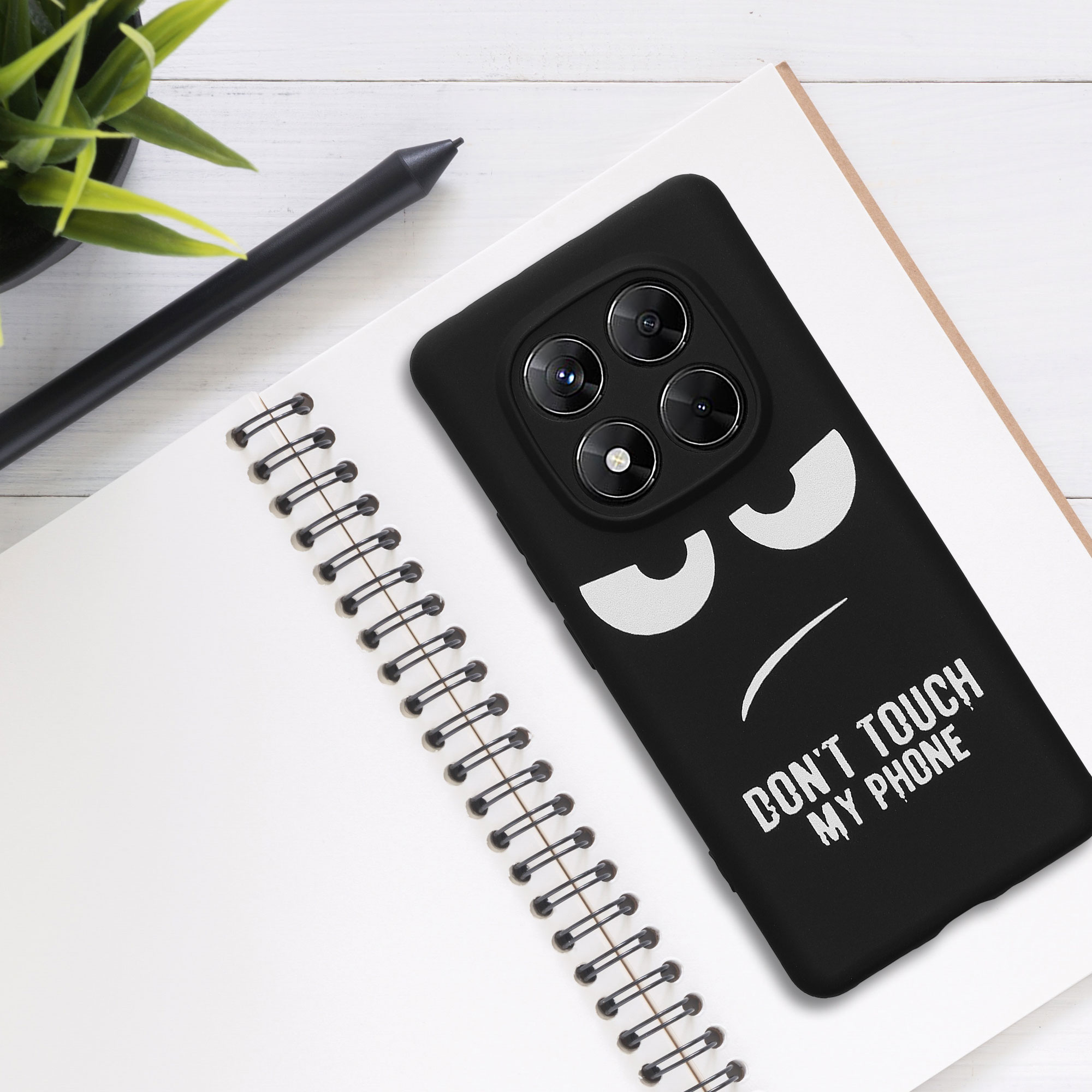 Kryt Xiaomi Redmi Note 14 Pro 5G Don't Touch TPU bílá/černá kwmobile