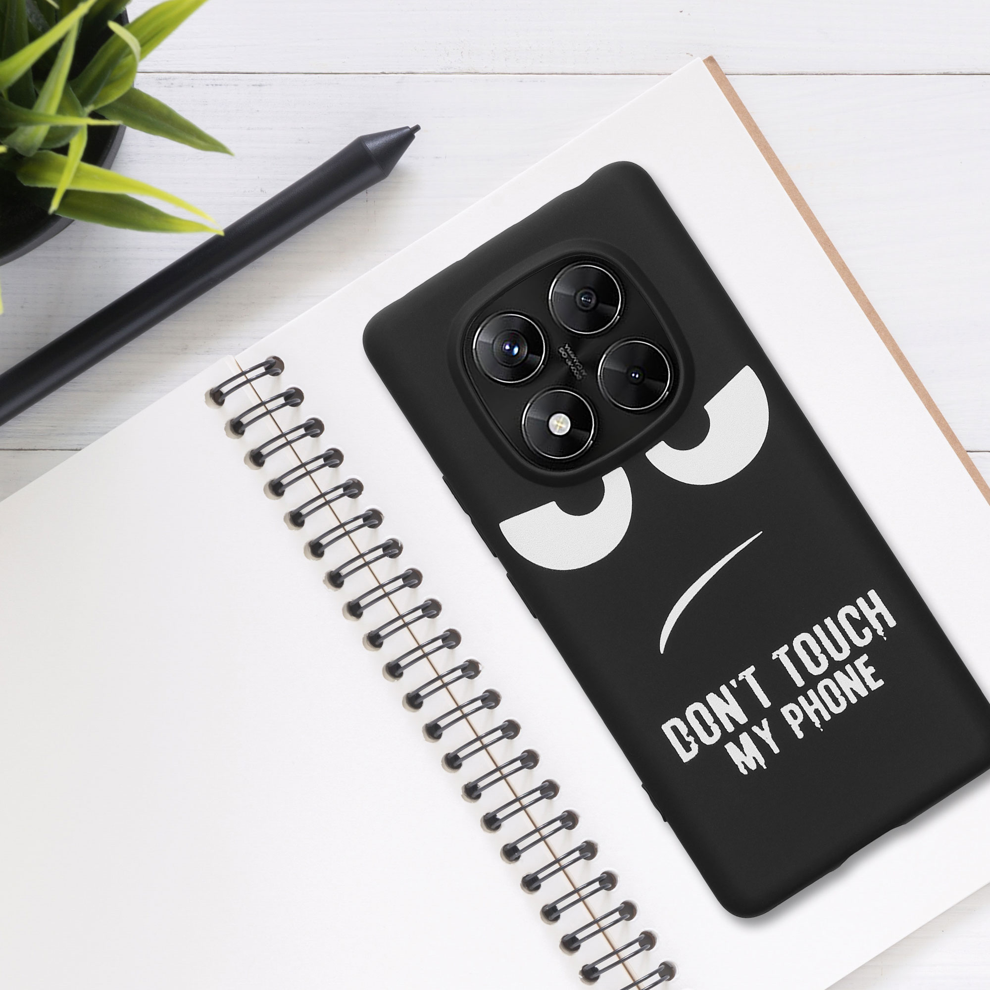 Kryt Xiaomi Redmi Note 14 Pro 4G Don't Touch TPU bílá/černá kwmobile