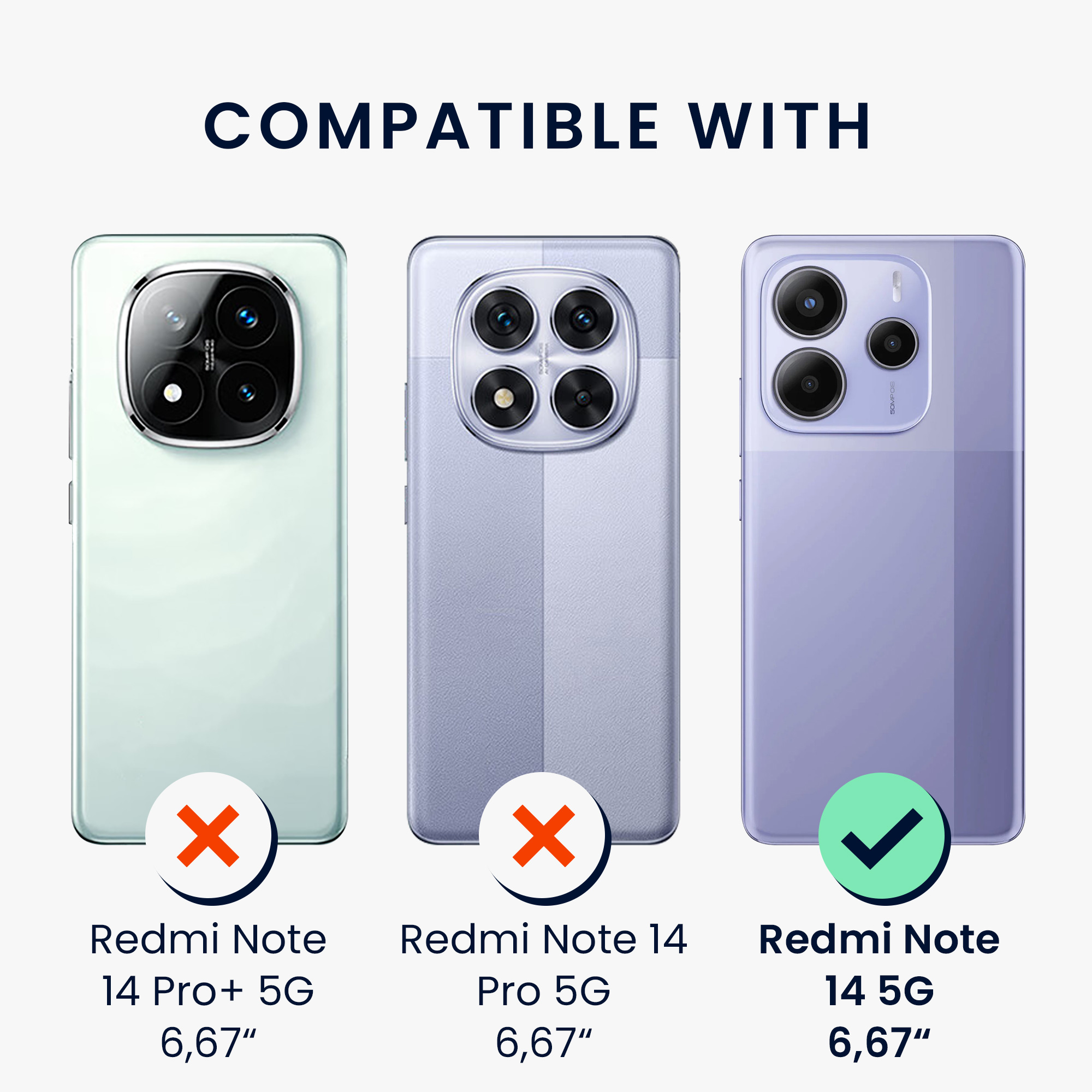 Průhledný kryt Xiaomi Redmi Note 14 5G (Not for 4G) sada ochranné sklo kwmobile