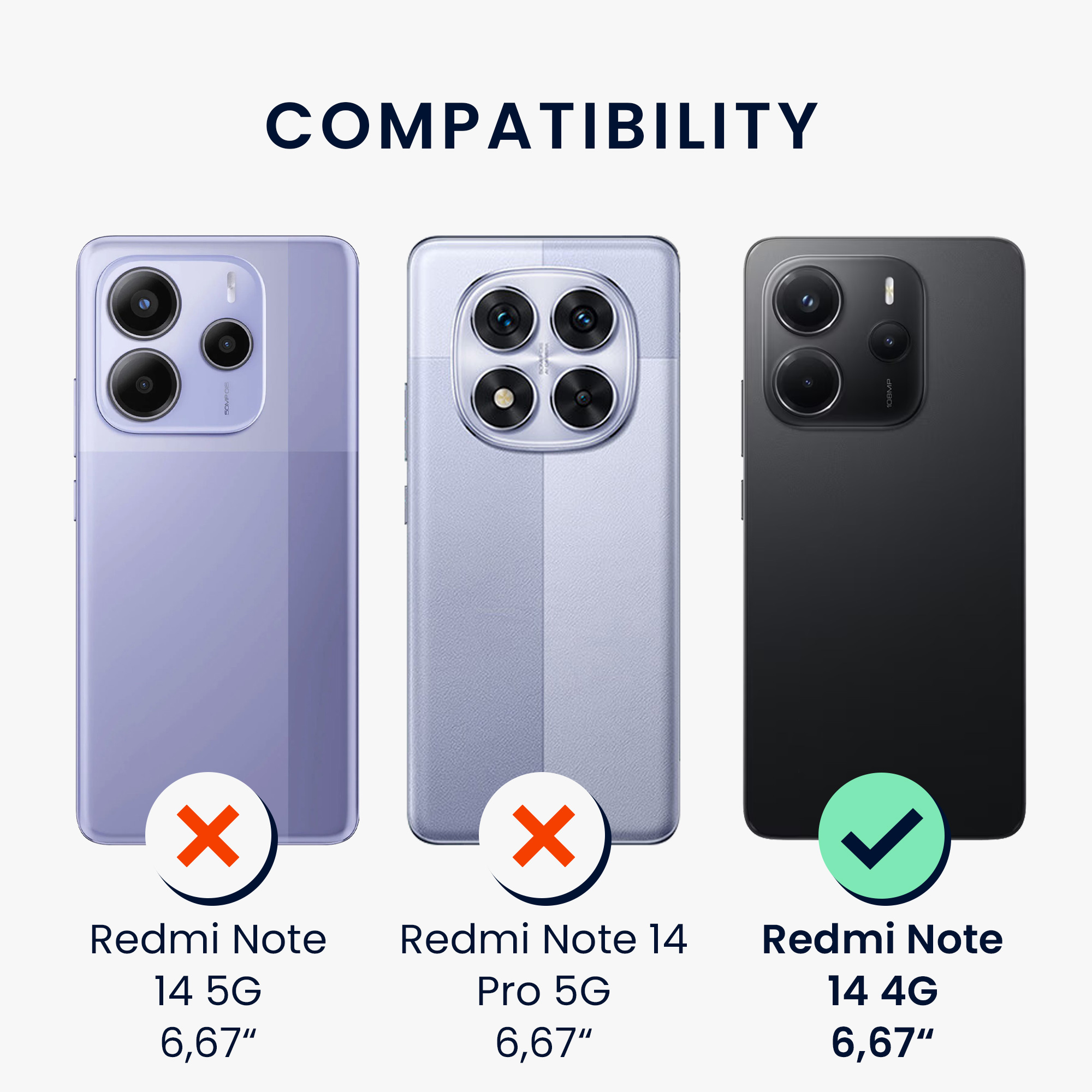 Kryt Xiaomi Redmi Note 14 4G (Not for 5G) crossbody popruh průhledná kwmobile