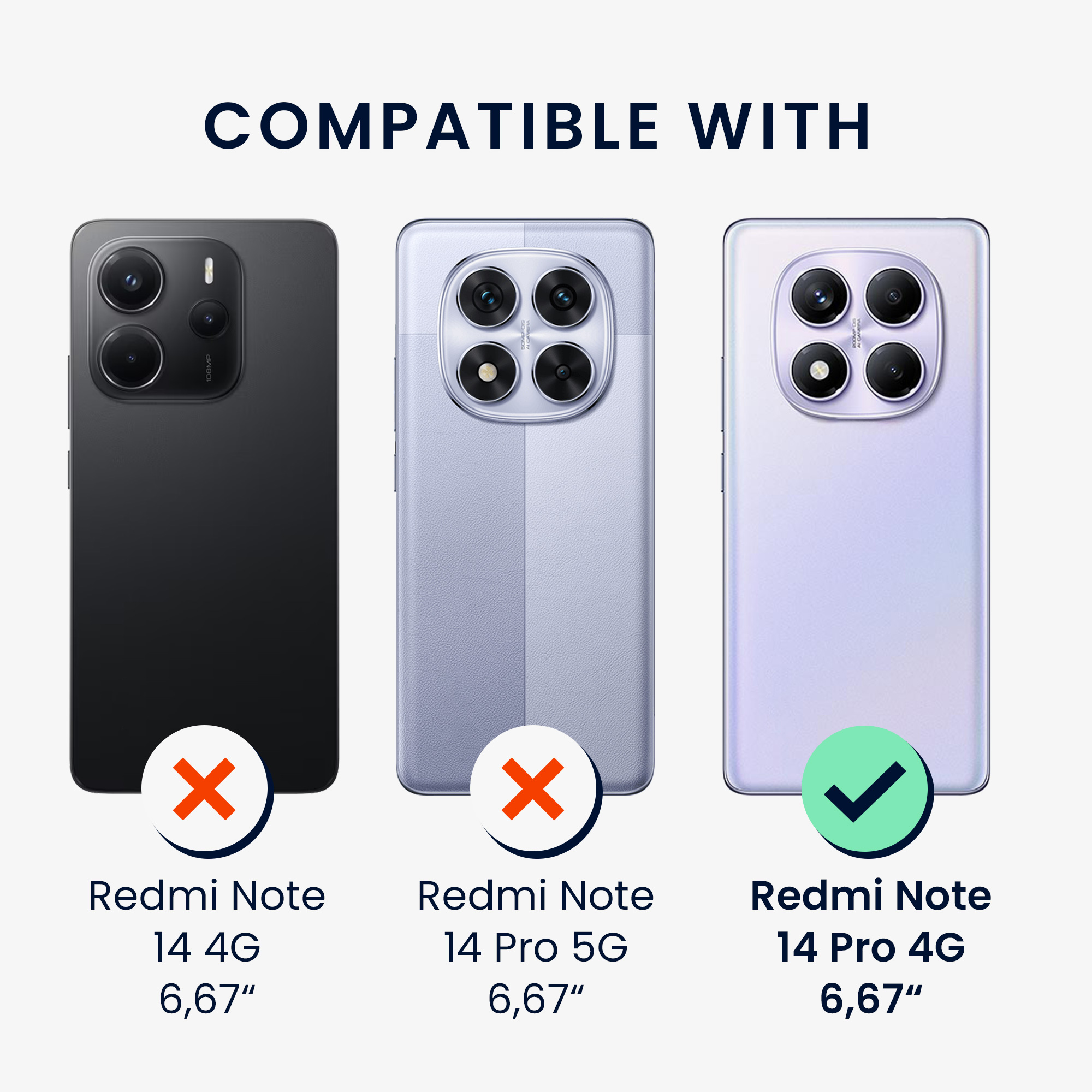 Průhledný kryt Xiaomi Redmi Note 14 Pro 4G sada ochranné sklo kwmobile