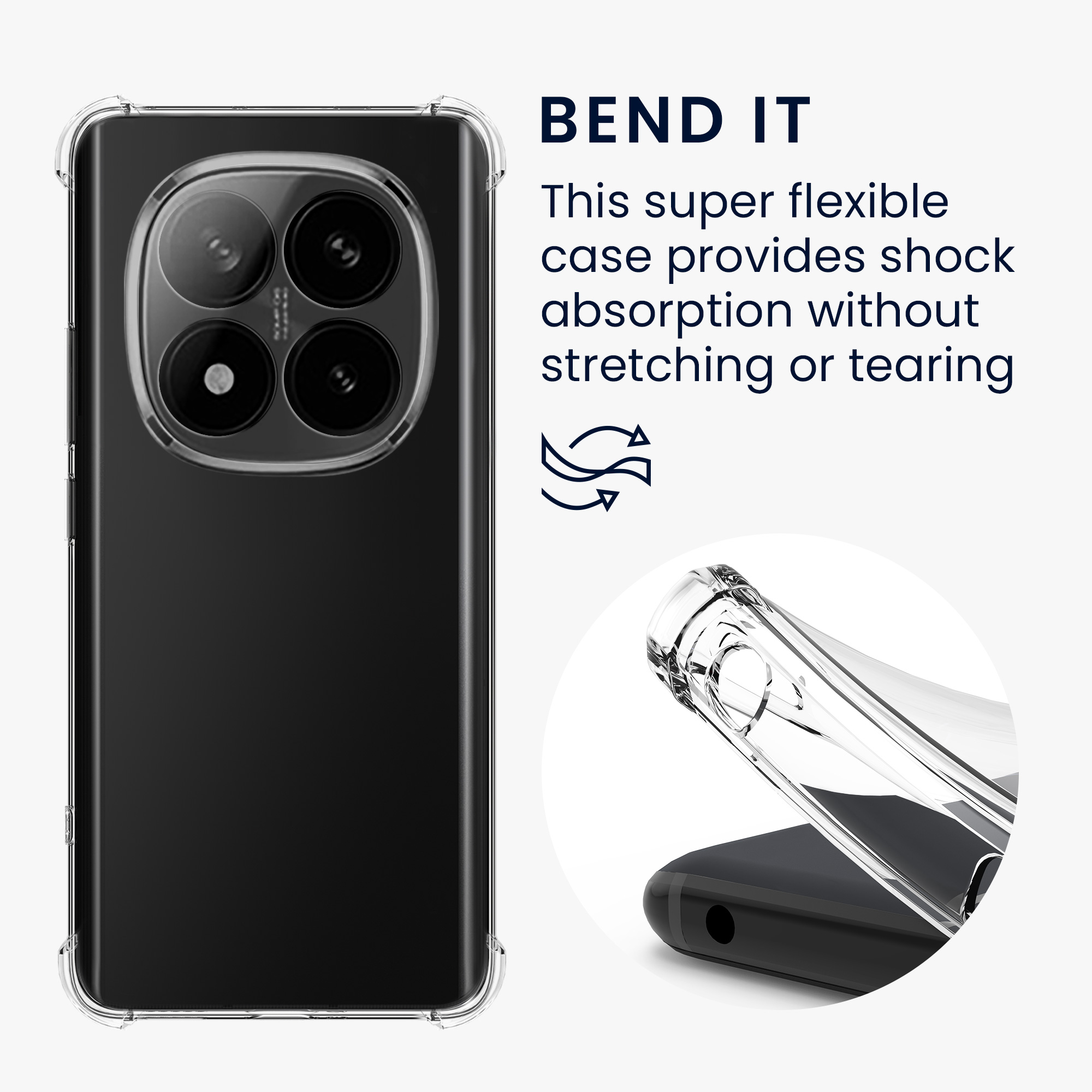 Průhledný kryt Xiaomi Redmi Note 14 Pro 4G Crystal TPU zesílené rohy kwmobile