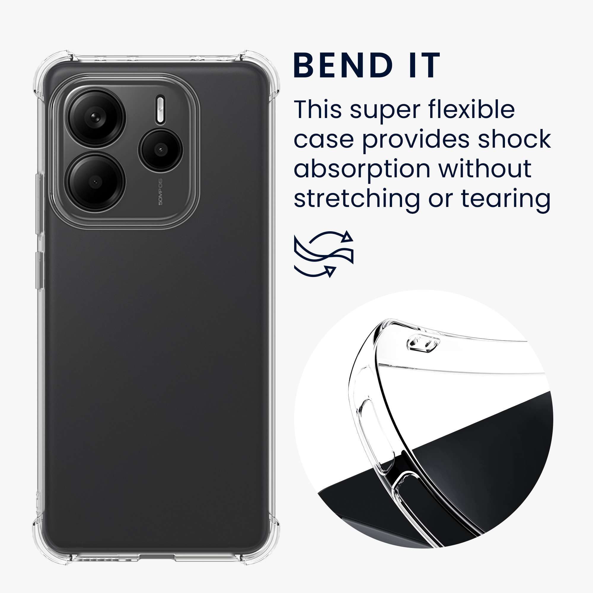 Průhledný kryt Xiaomi Redmi Note 14 5G (Not for 4G) Crystal TPU zesílené rohy kwmobile