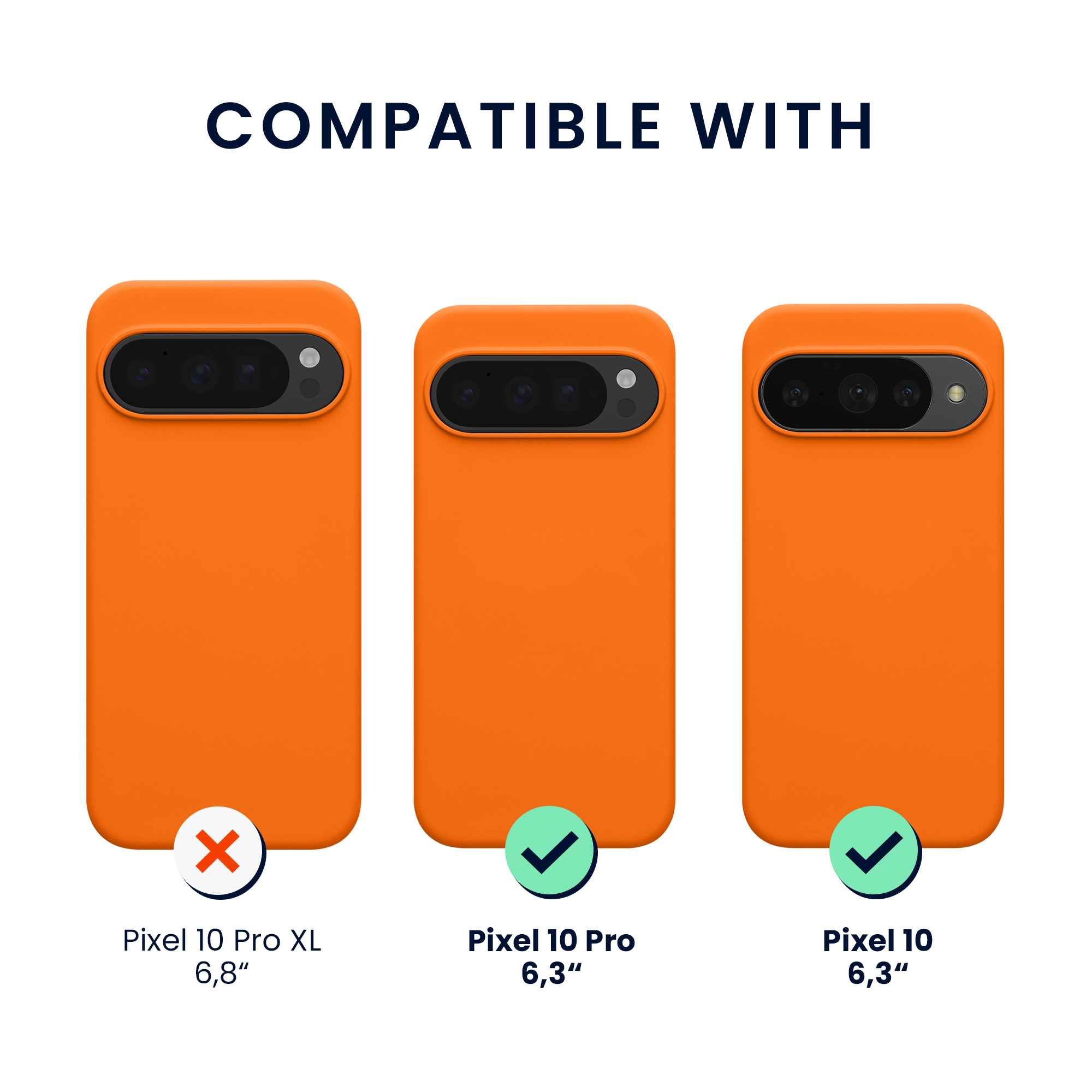 TPU silikonové pouzdro pro Google Pixel 10 / Pixel 10 Pro MagSafe, magnetické a protiskluzové kwmobile ‑ ovocná oranžová
