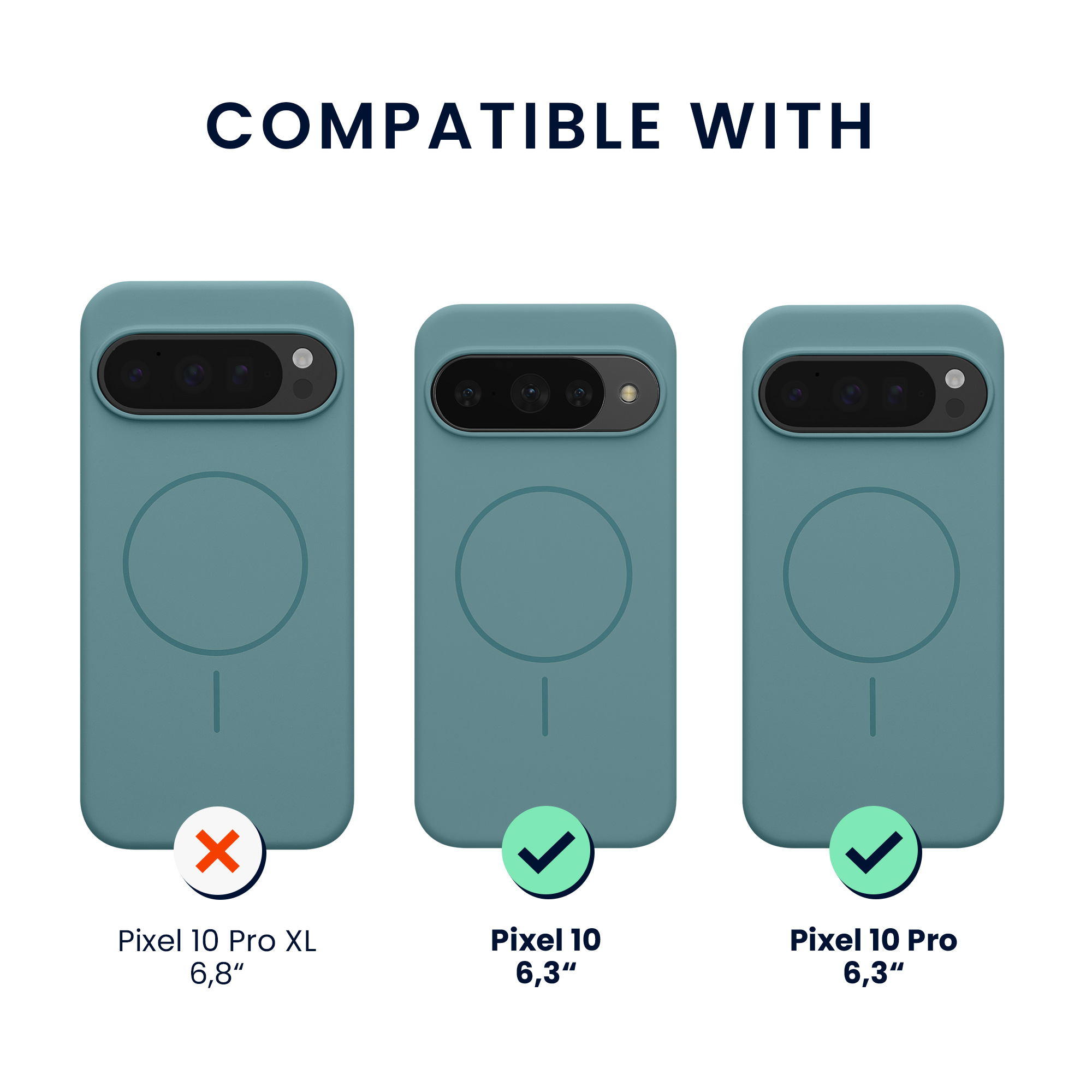 Magnetické silikonové pouzdro pro Google Pixel 10 / Pixel 10 Pro kwmobile MagSafe - arktická noc