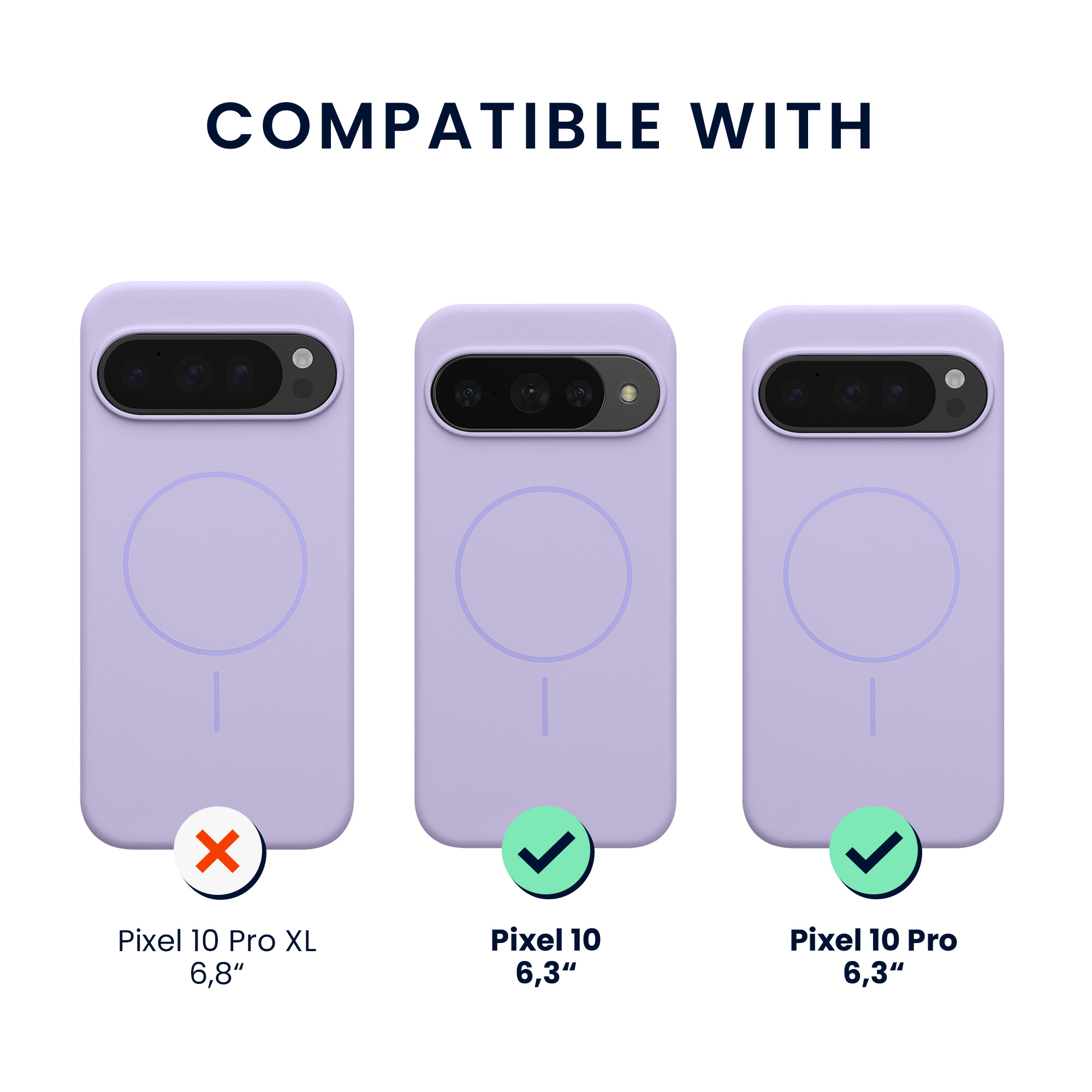 Magnetické silikonové pouzdro pro Google Pixel 10 / Pixel 10 Pro kwmobile MagSafe - levandulová