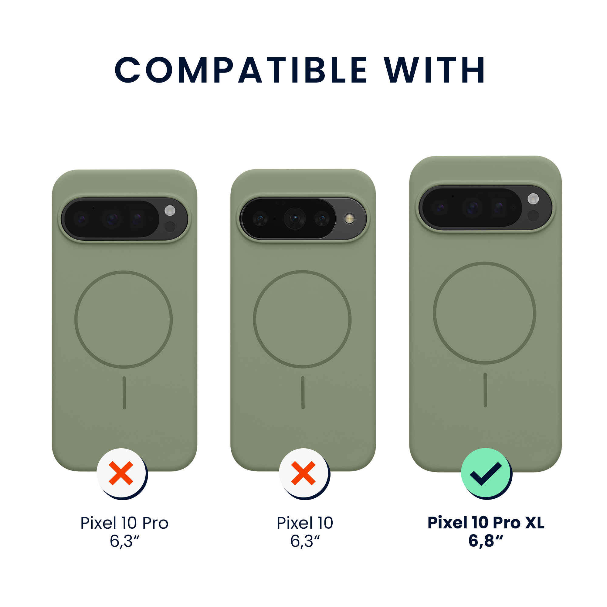 Magnetické silikonové pouzdro pro Google Pixel 10 Pro XL kwmobile MagSafe - šedozelená