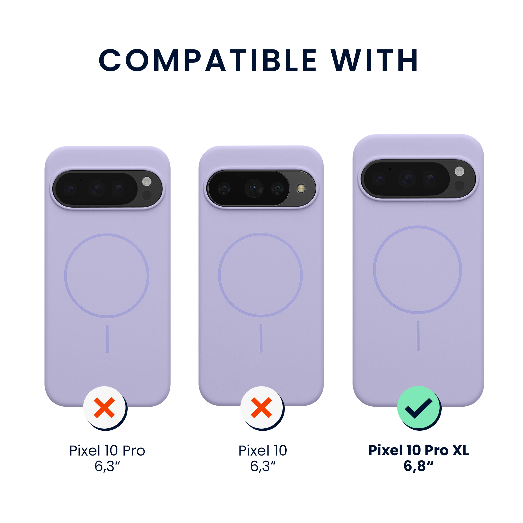 Magnetické silikonové pouzdro pro Google Pixel 10 Pro XL kwmobile MagSafe - levandulová