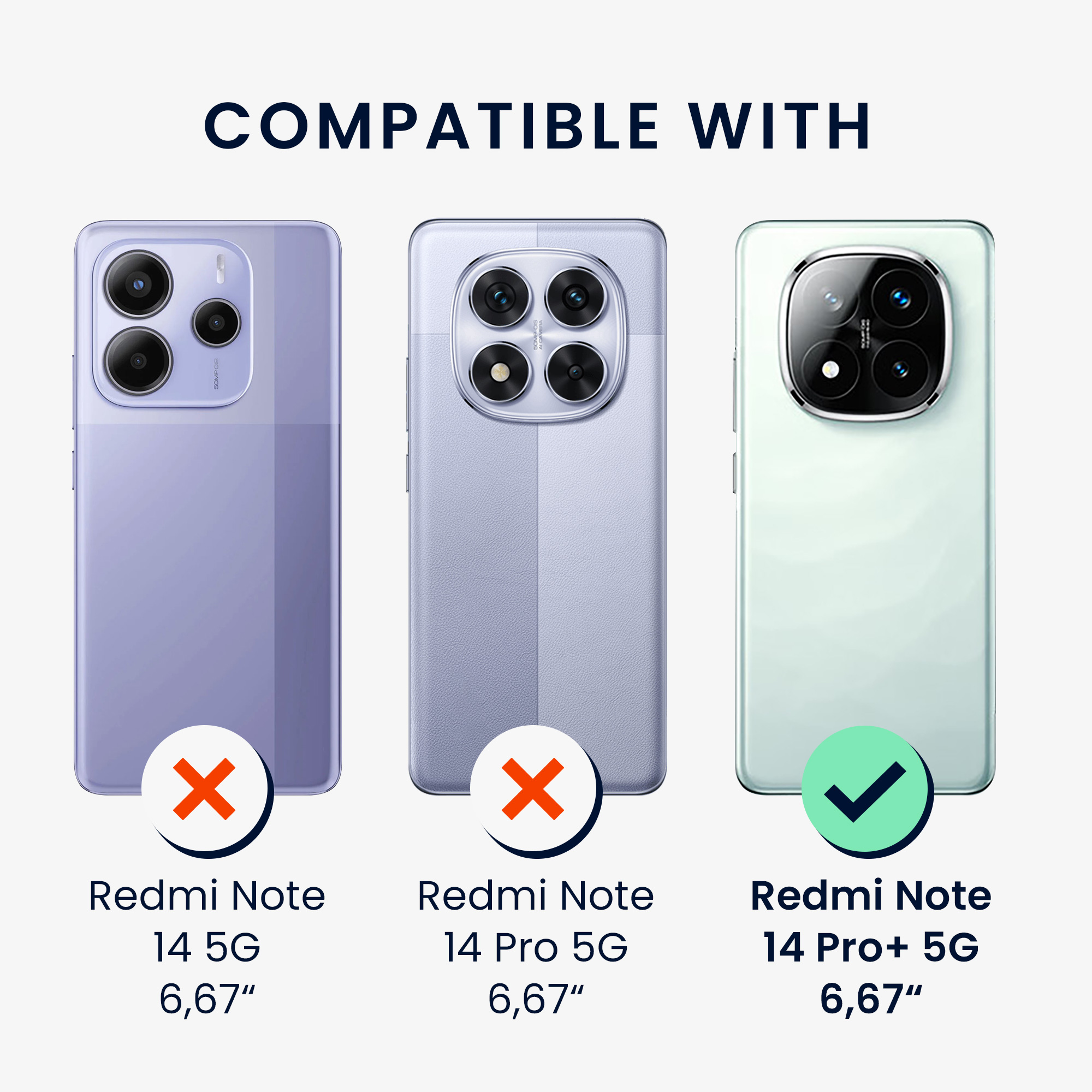 Ochranná fólie Xiaomi Redmi Note 14 Pro+ 5G čirá kwmobile sada 2 ks