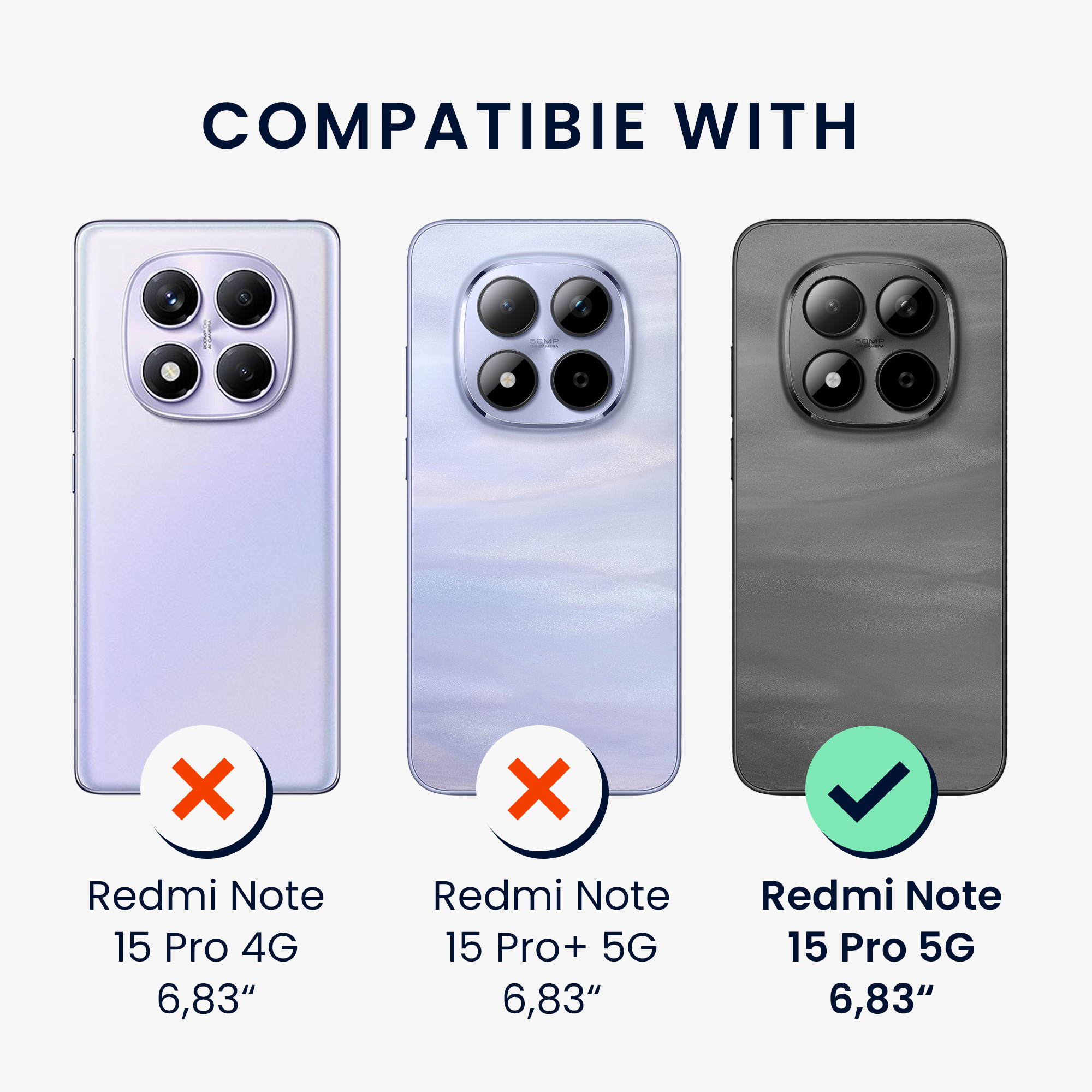 TPU kryt kwmobile pro Xiaomi Redmi Note 15 Pro 5G - matná černá