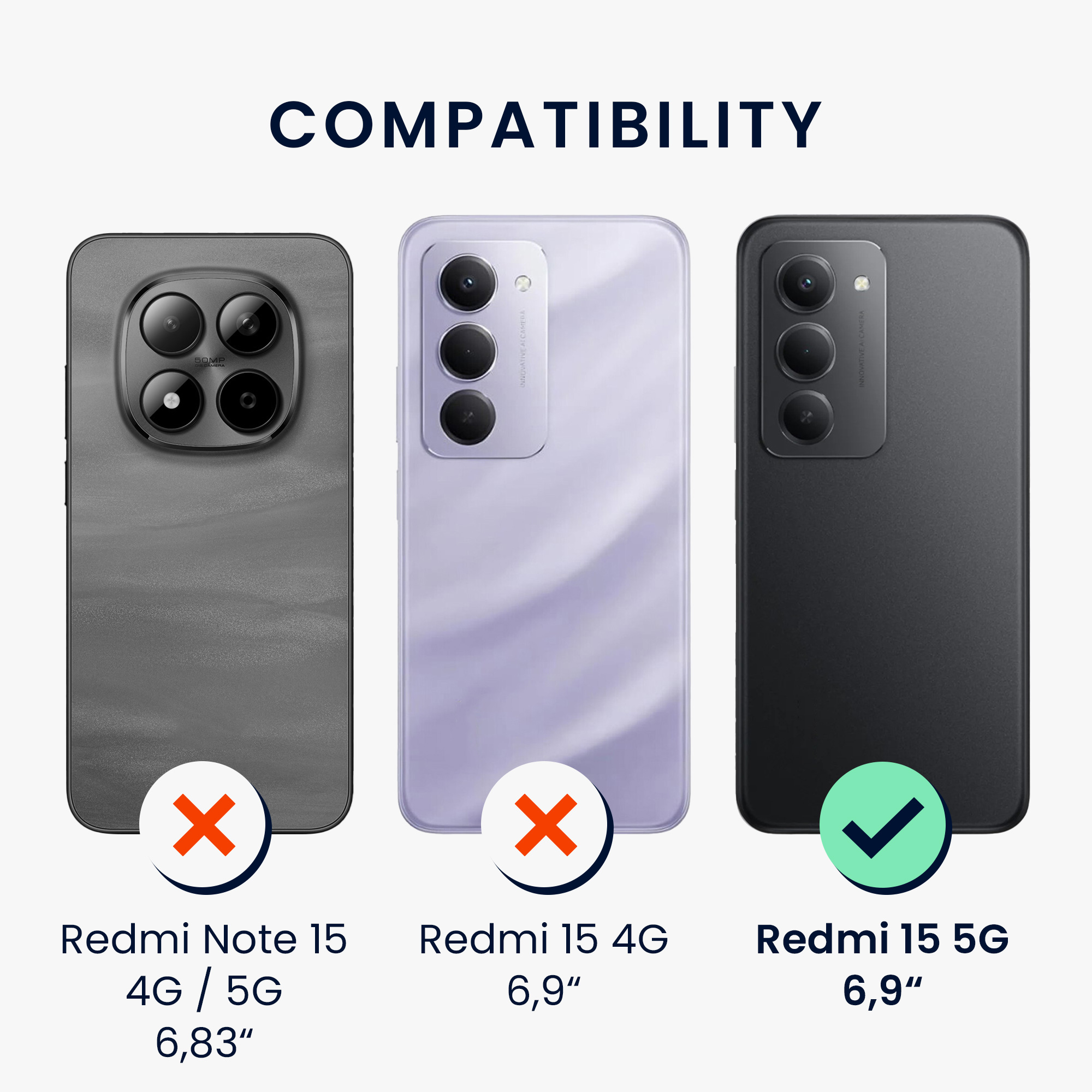 Pouzdro pro Xiaomi Redmi 15 5G kwmobile tenké TPU - matná černá