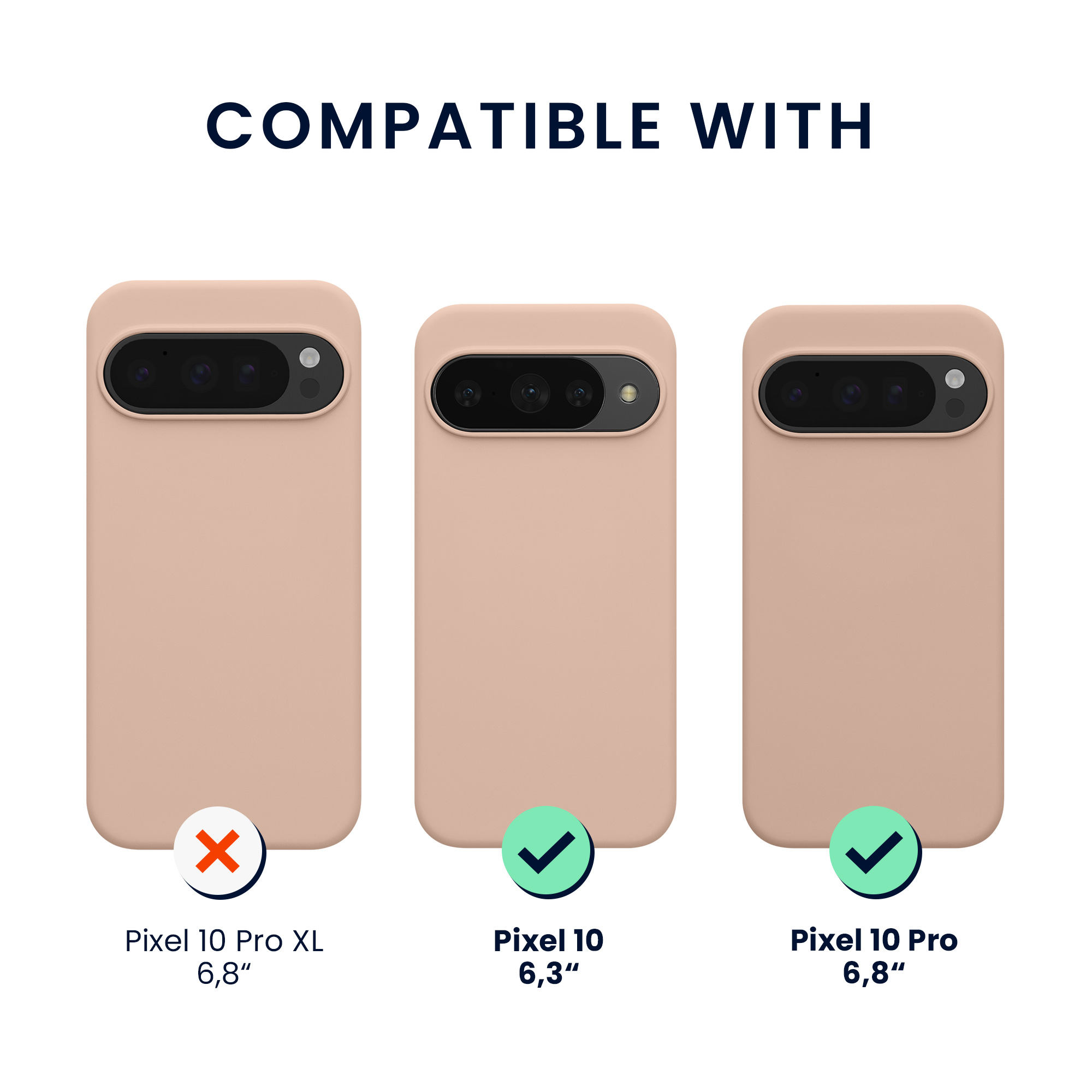 Pouzdro pro Google Pixel 10 / Pixel 10 Pro se 2 tvrzenými ochrannými skly kwmobile - matná starorůžová
