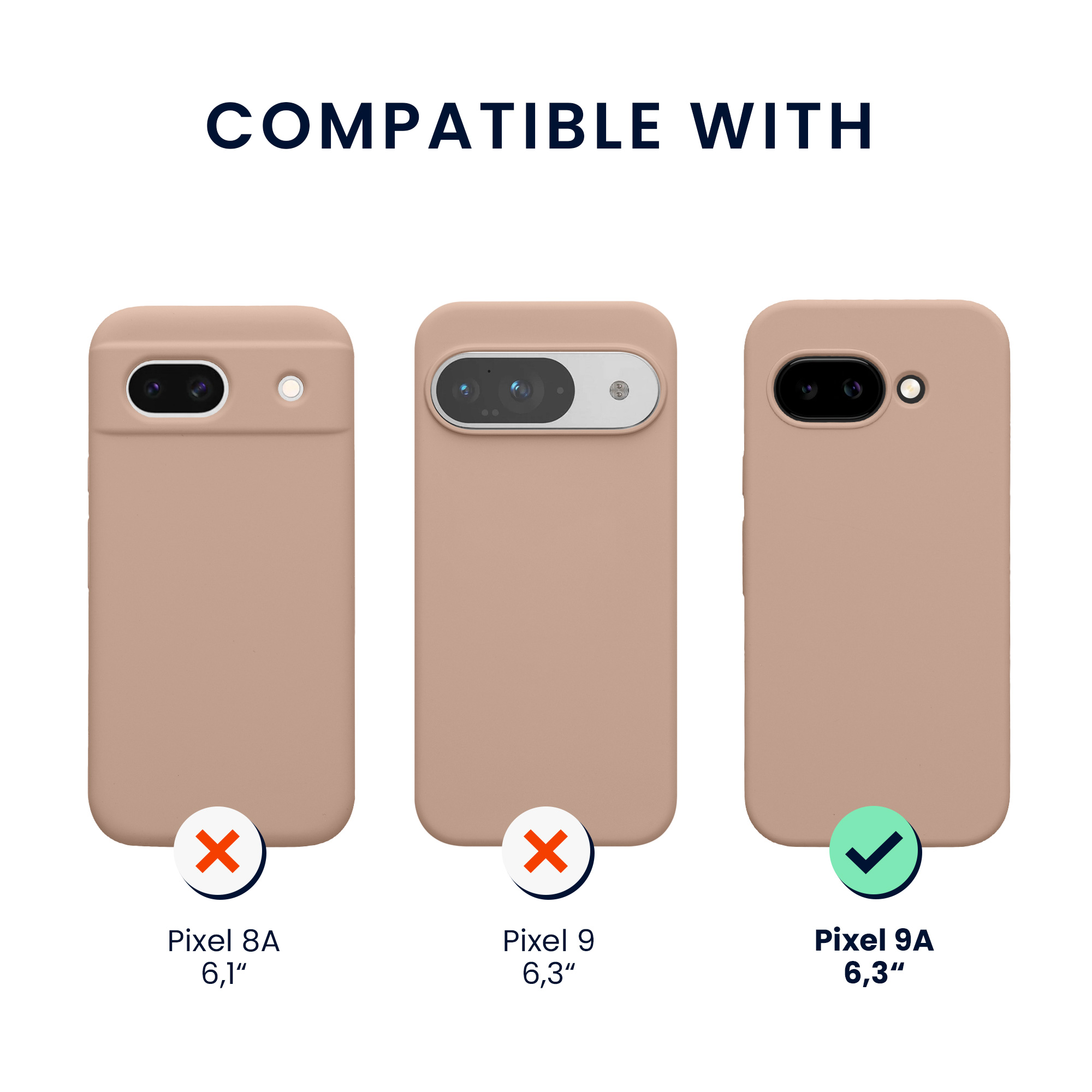 Pouzdro pro Google Pixel 9a se 2 tvrzenými ochrannými skly kwmobile - matná starorůžová