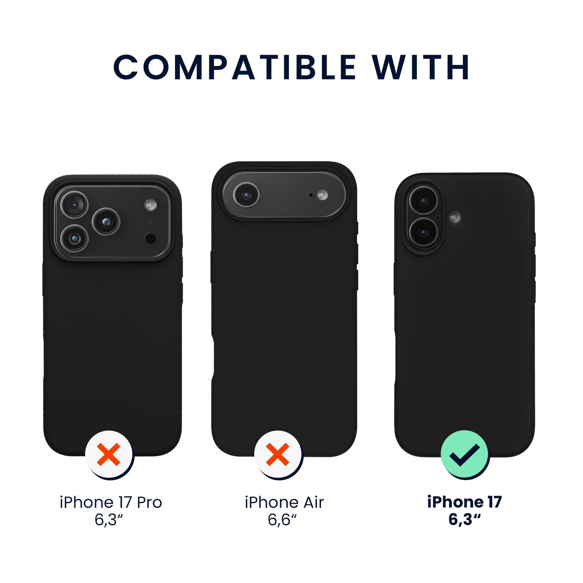 Pouzdro pro Apple iPhone 17 se 2 tvrzenými ochrannými skly kwmobile - černá