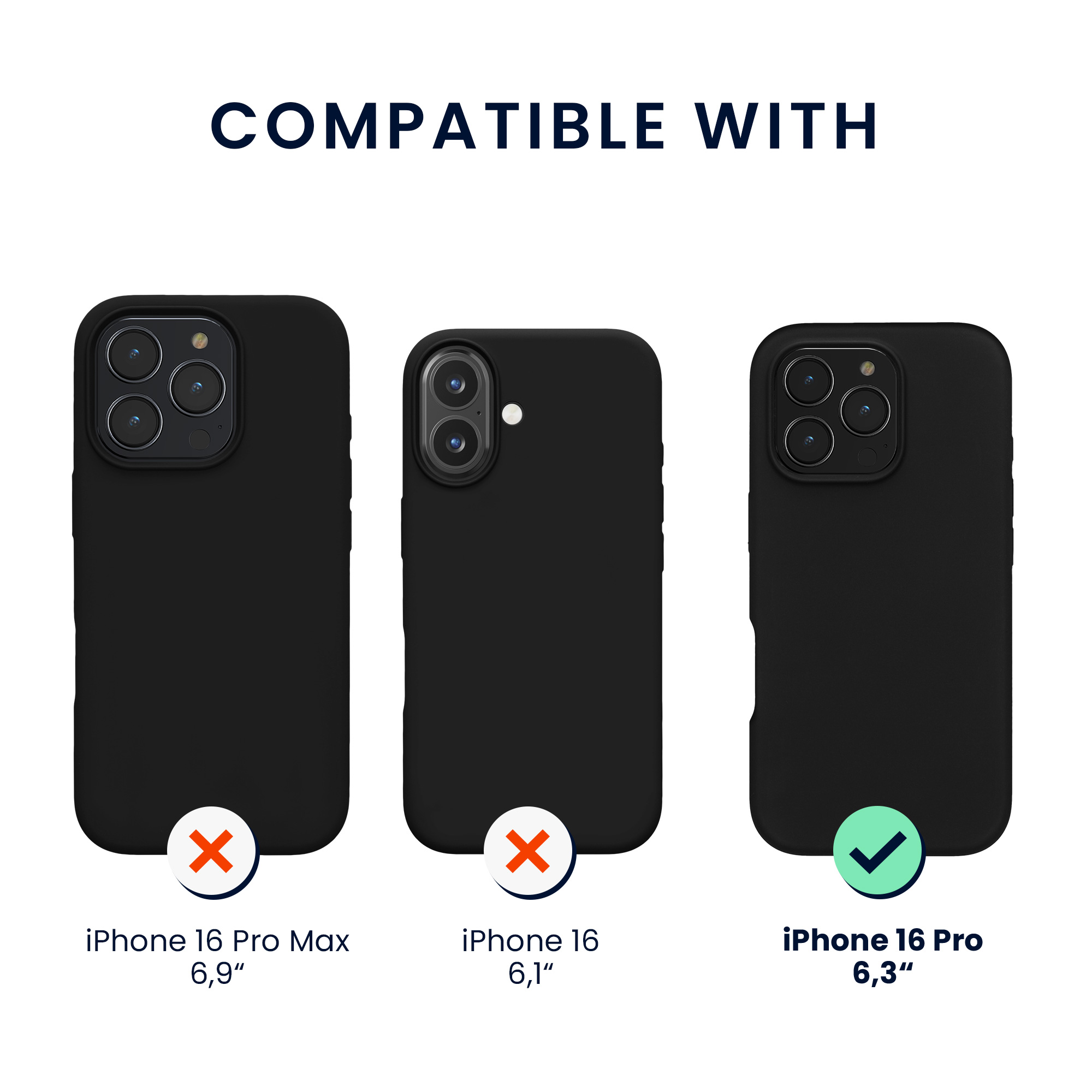 Kryt pro Apple iPhone 16 Pro + 2 tvrzená ochranná skla na displej kwmobile ‑ černá