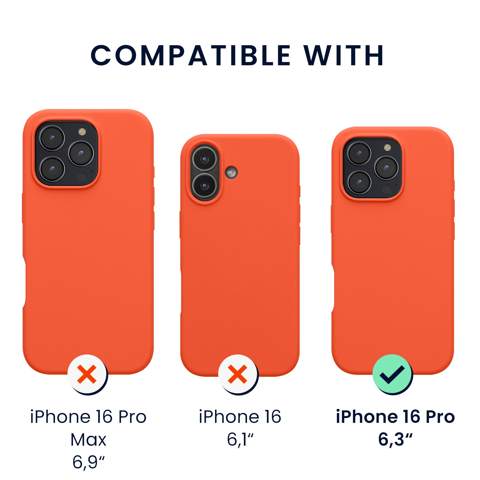 Pouzdro pro Apple iPhone 16 Pro se 2 tvrzenými ochrannými skly kwmobile - sytá korálová