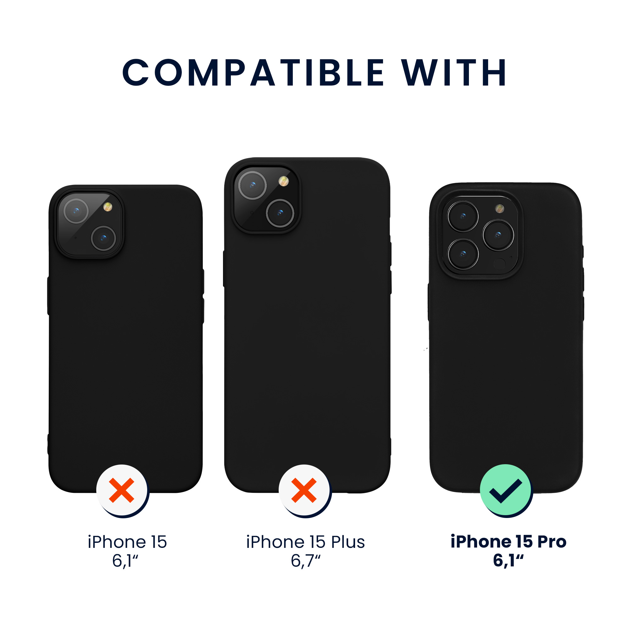 Pouzdro pro Apple iPhone 15 Pro se 2 tvrzenými ochrannými skly kwmobile - černá