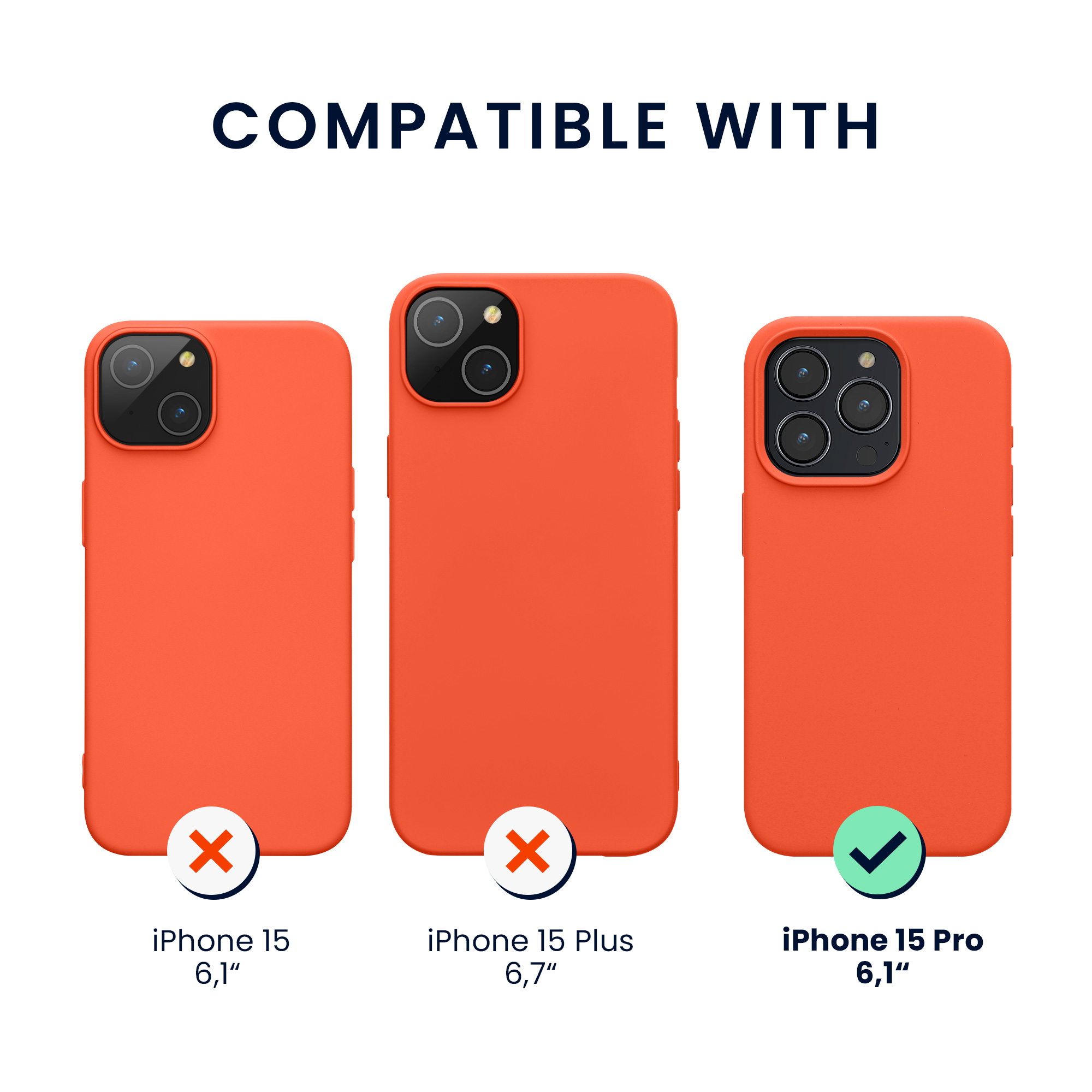 Pouzdro pro Apple iPhone 15 Pro se 2 tvrzenými ochrannými skly kwmobile - sytá korálová