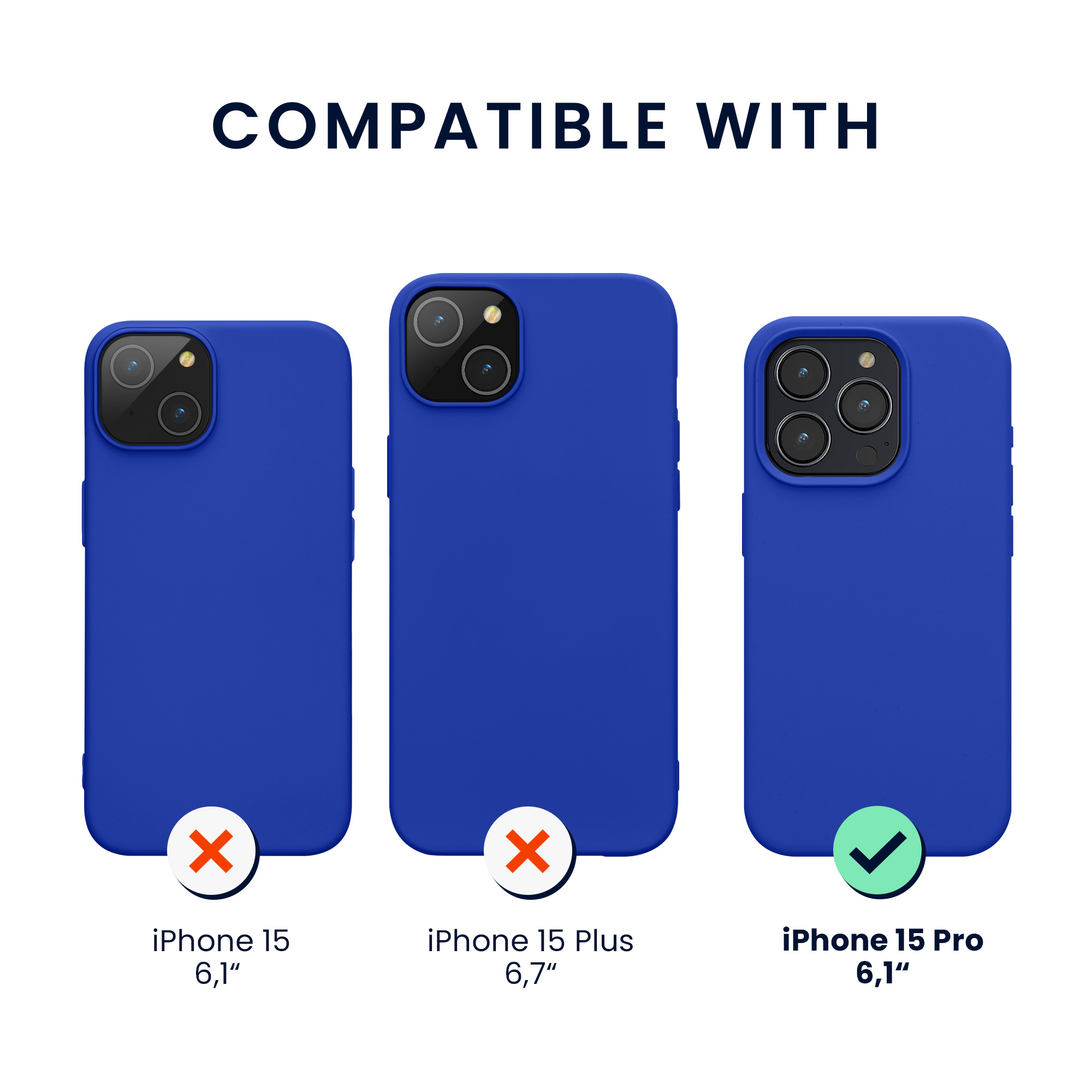 Pouzdro pro Apple iPhone 15 Pro se 2 tvrzenými ochrannými skly kwmobile - baltská modrá