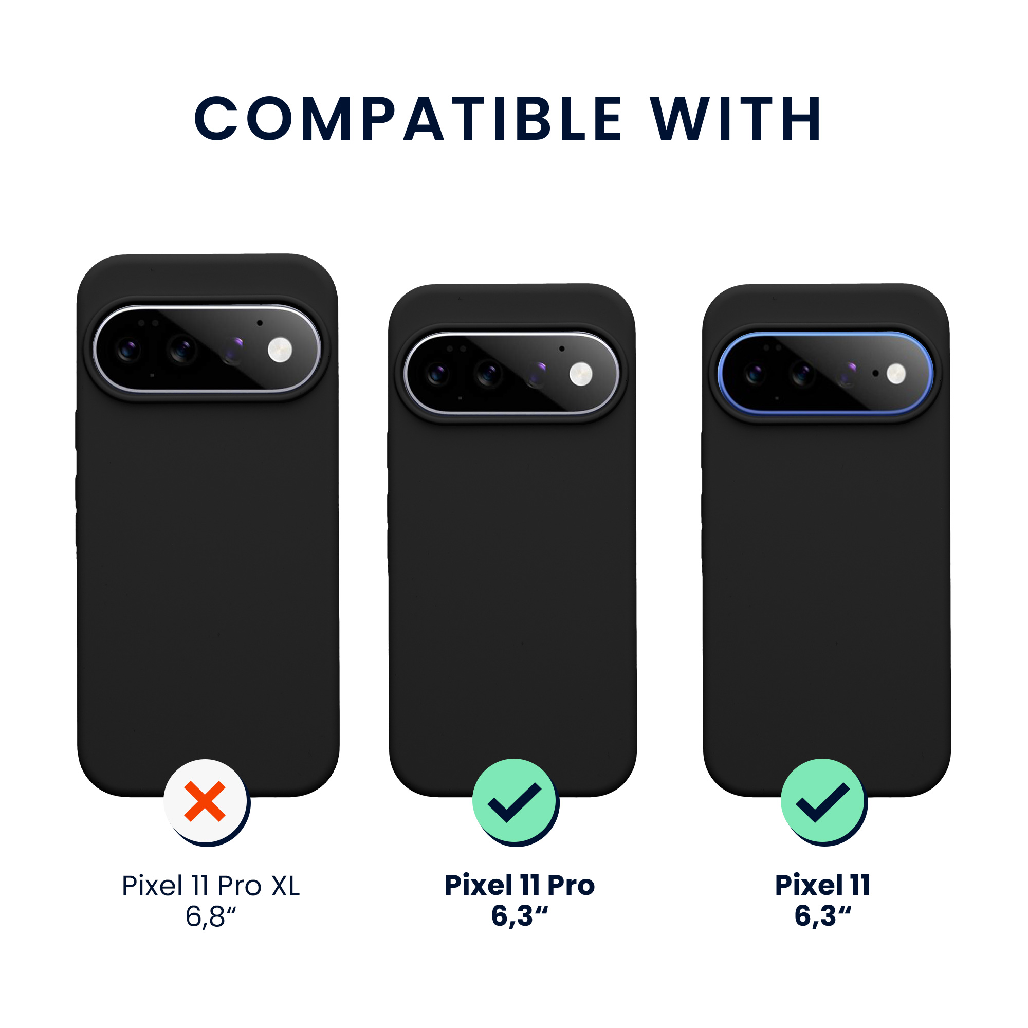 Pouzdro pro Google Pixel 11 / Pixel 11 Pro se 2 tvrzenými ochrannými skly kwmobile - černá