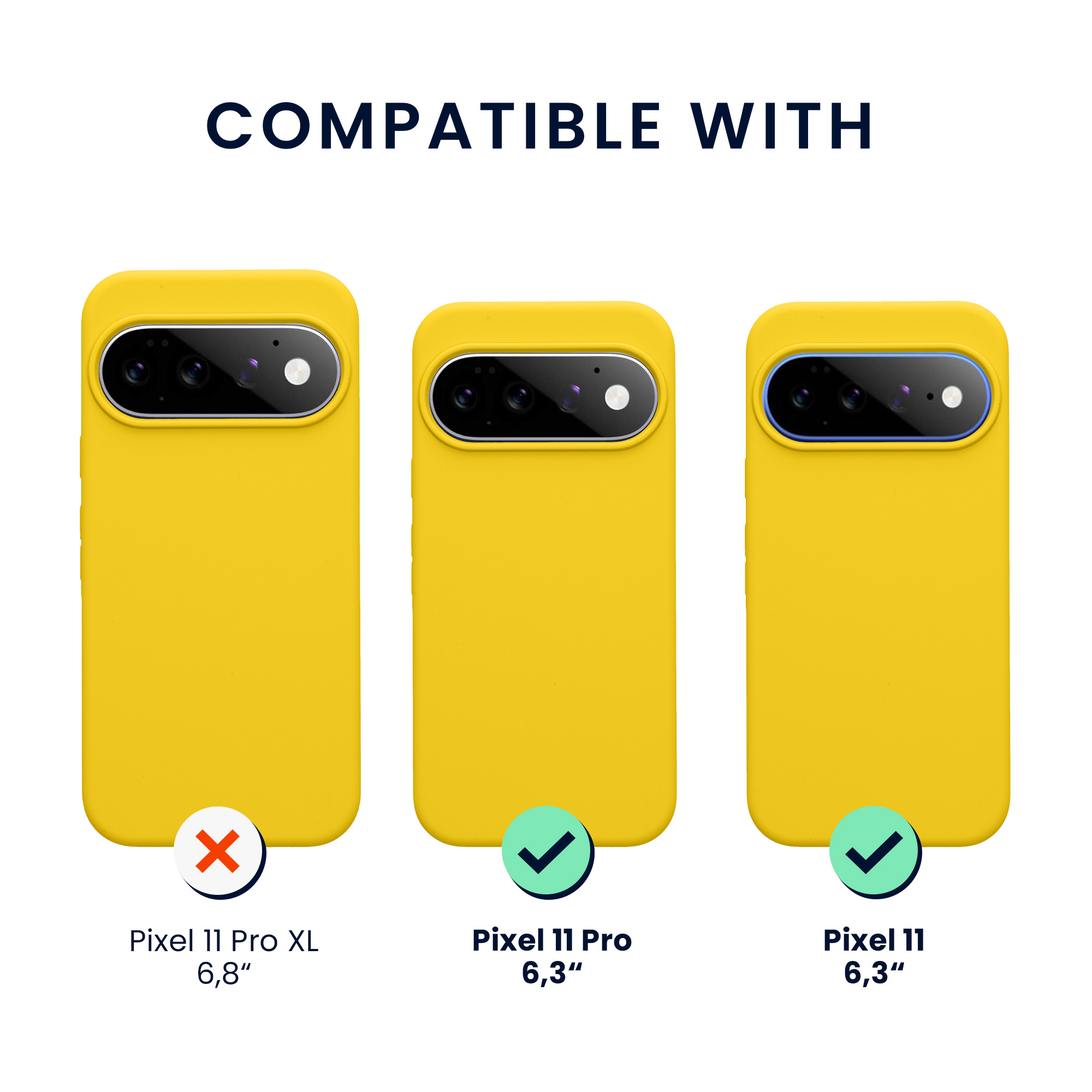 Pouzdro pro Google Pixel 11 / Pixel 11 Pro se 2 tvrzenými ochrannými skly kwmobile - zářivě žlutá