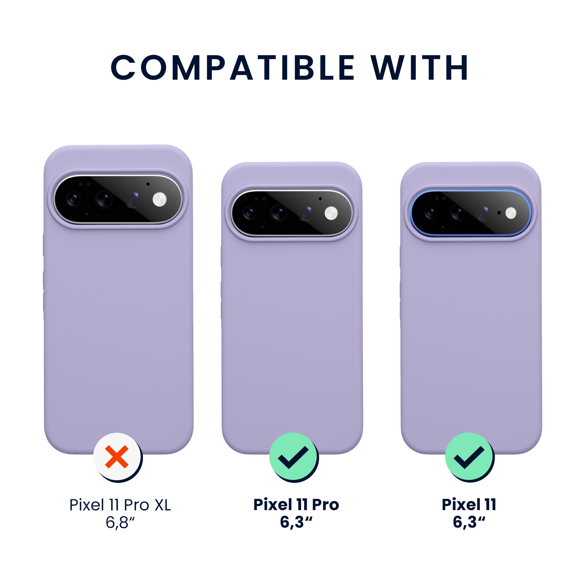 Pouzdro pro Google Pixel 11 / Pixel 11 Pro se 2 tvrzenými ochrannými skly kwmobile - levandulová