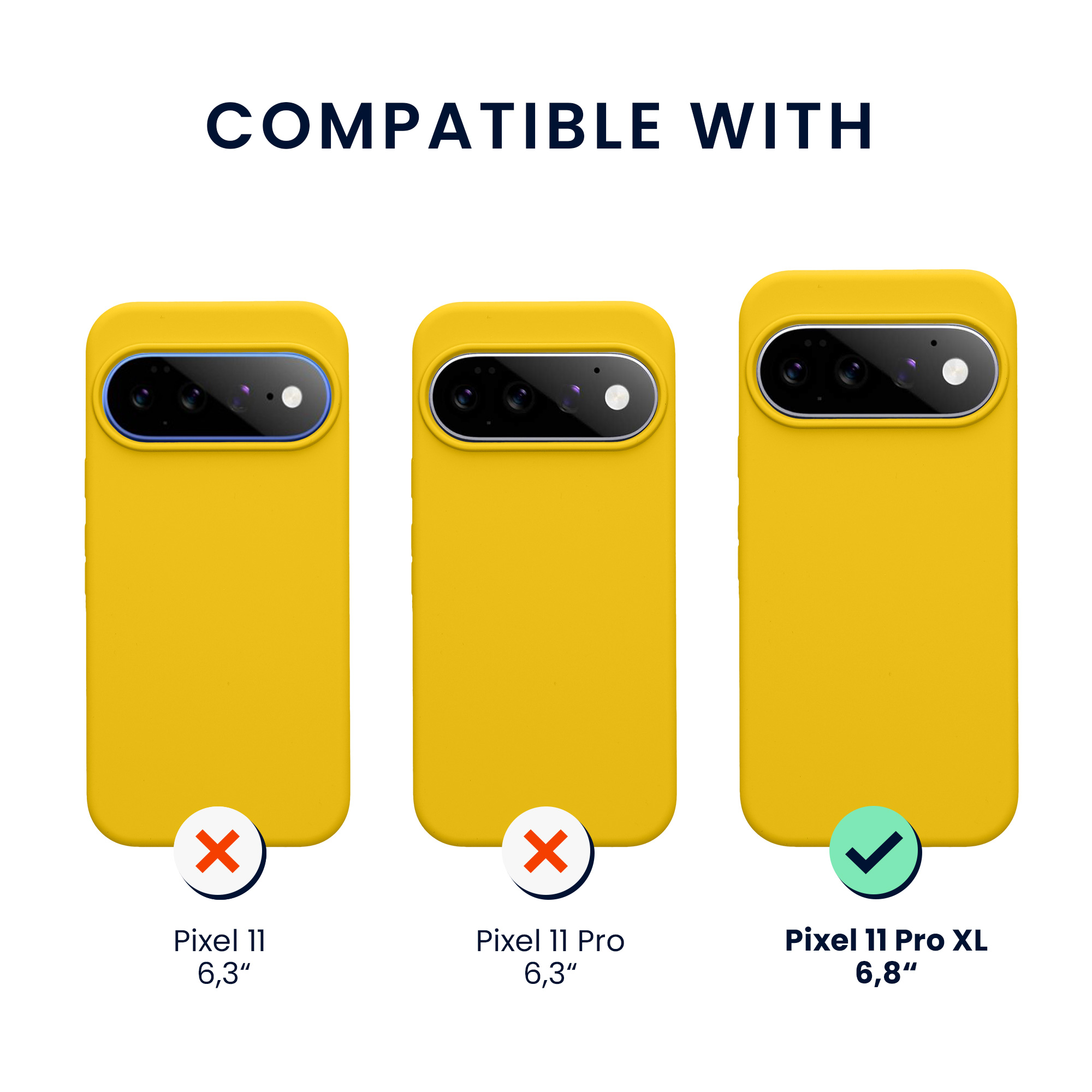 Pouzdro pro Google Pixel 11 Pro XL se 2 tvrzenými ochrannými skly kwmobile - zářivě žlutá