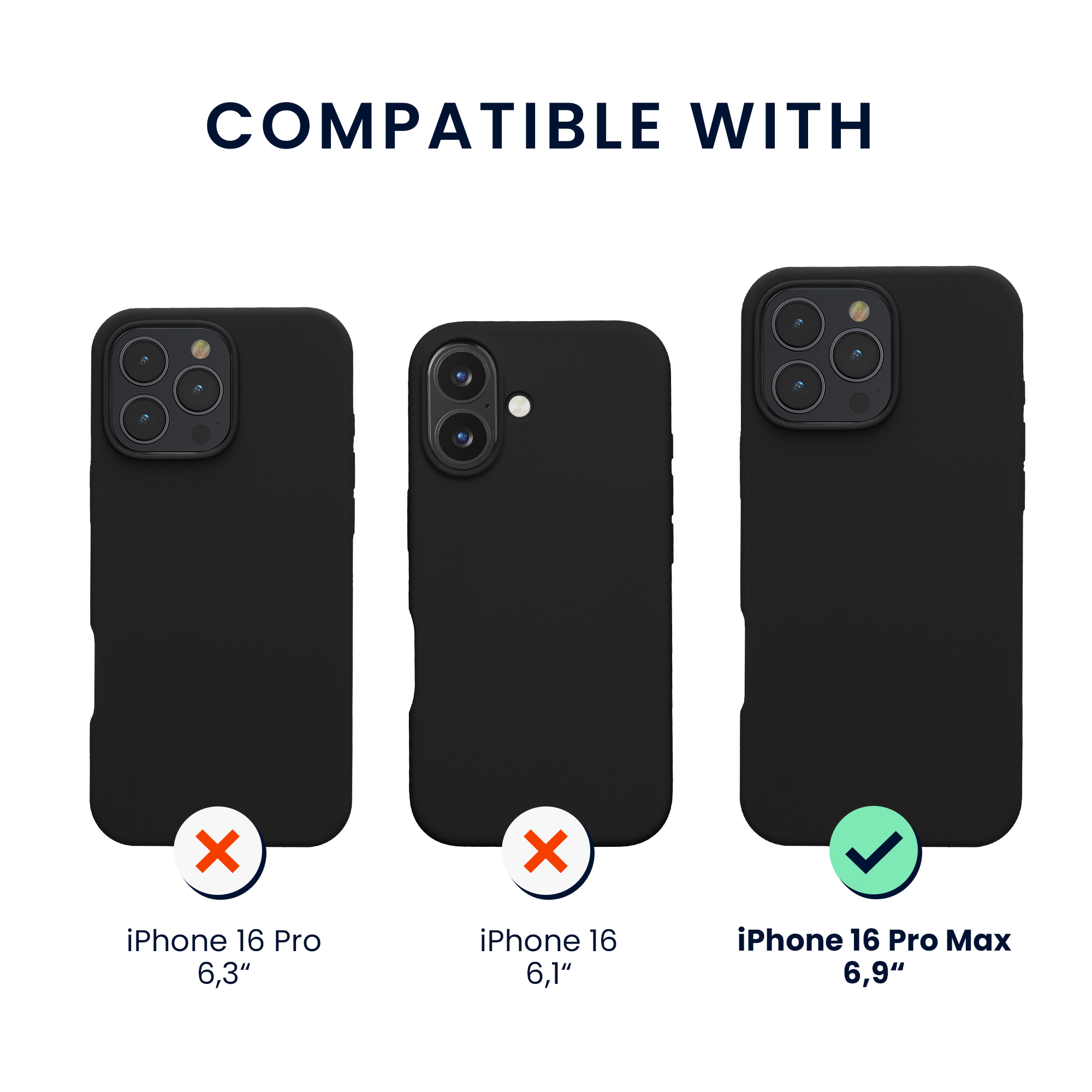 Pouzdro pro Apple iPhone 16 Pro Max se 2 tvrzenými ochrannými skly kwmobile - černá