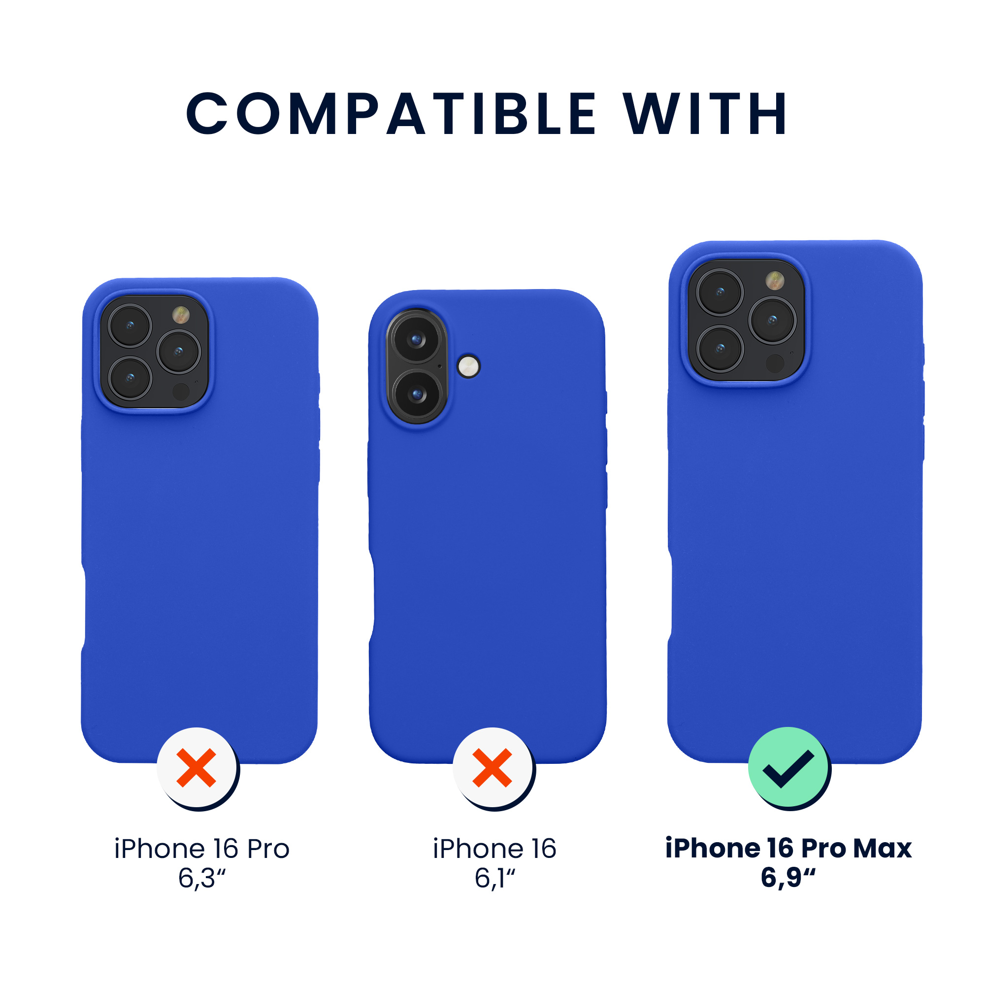 Kryt pro Apple iPhone 16 Pro Max + 2 tvrzená ochranná skla na displej kwmobile ‑ baltská modrá