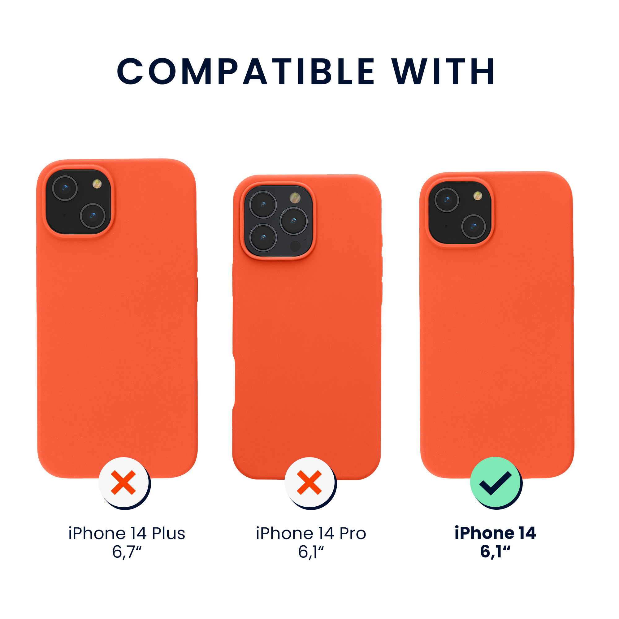Pouzdro pro Apple iPhone 14 se 2 tvrzenými ochrannými skly kwmobile - sytá korálová