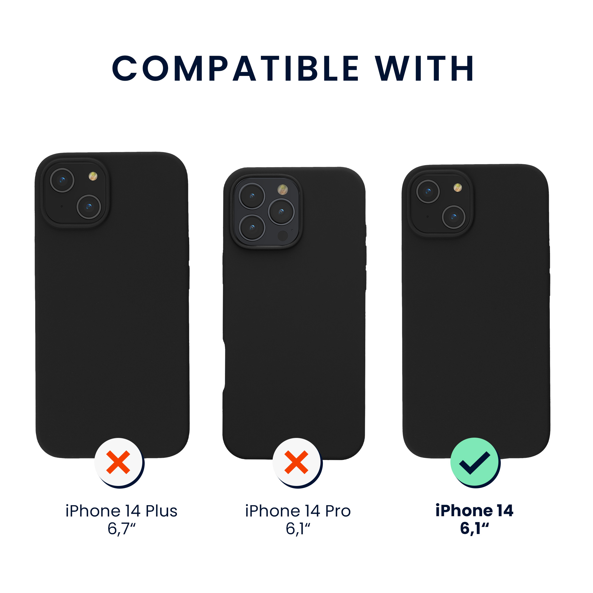 Pouzdro pro Apple iPhone 14 se 2 tvrzenými ochrannými skly kwmobile - černá